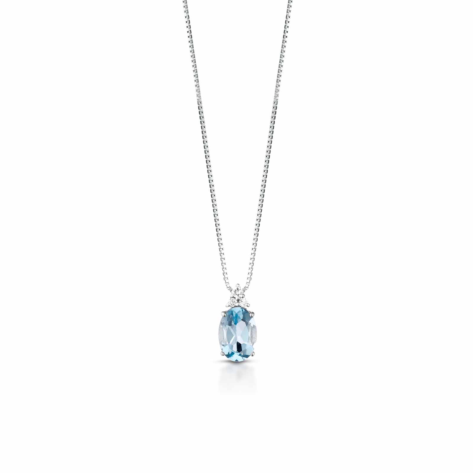 Diamonds | Pendente in oro, diamanti e acquamarina