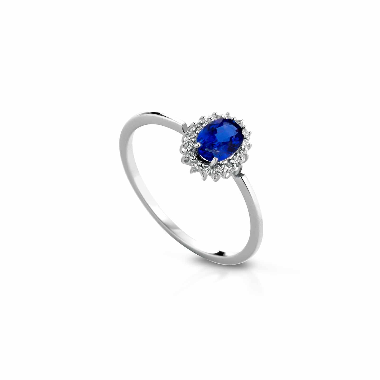 Diamonds | Anello in oro, diamanti e zaffiro blu