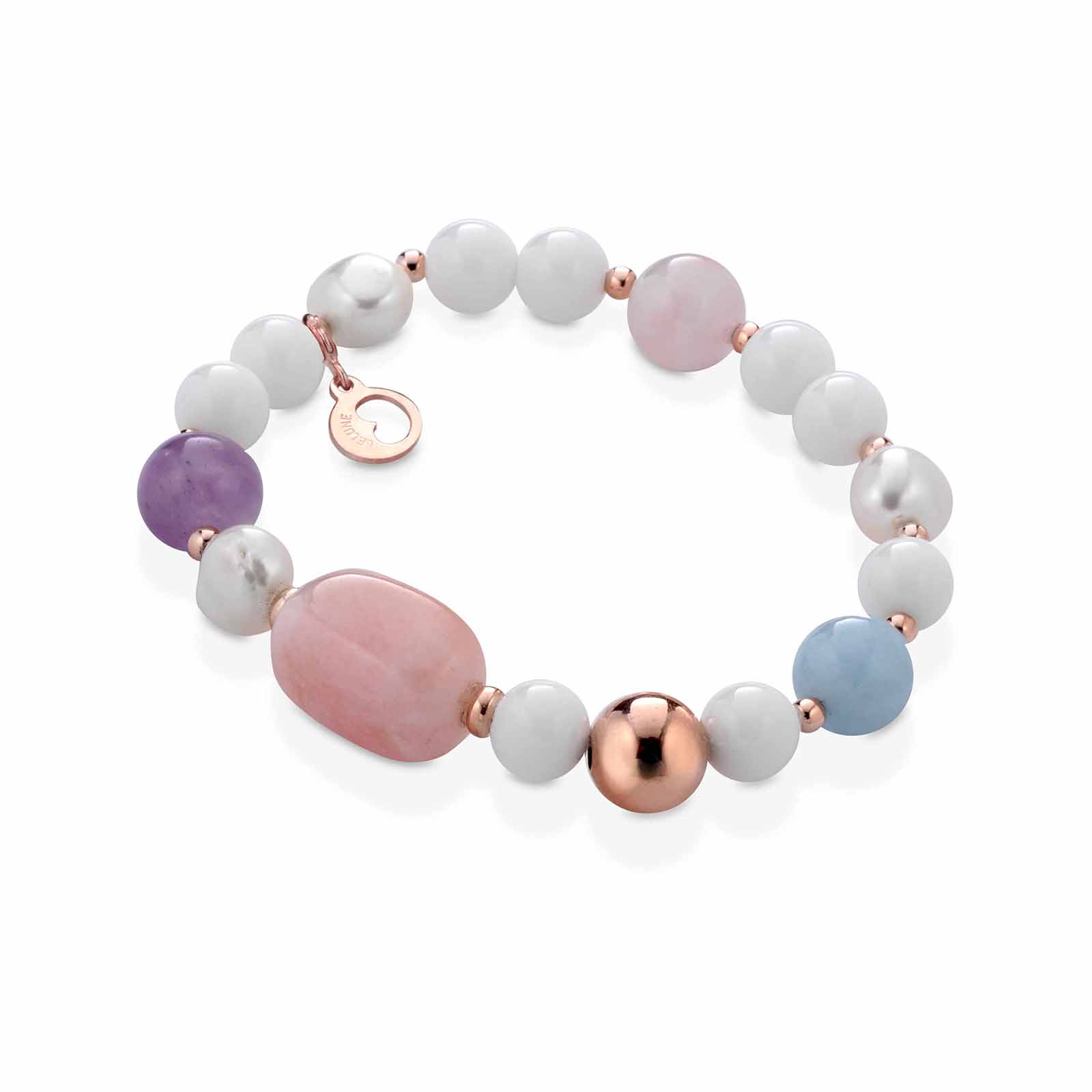 Violetta | Bracciale in argento, perle e pietre naturali