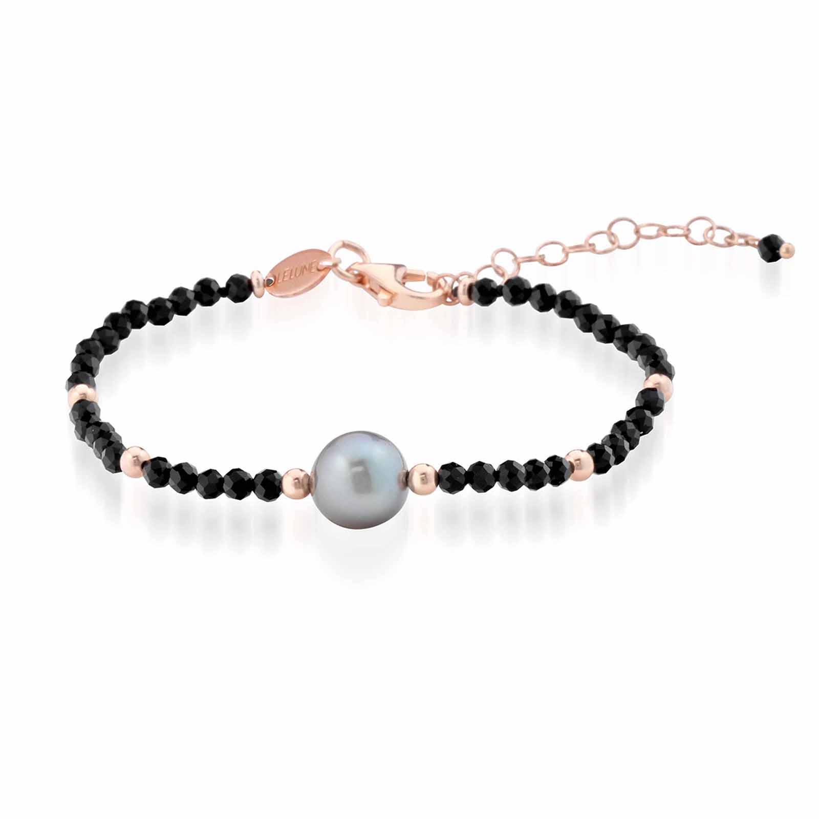 BlackMoon | Bracciale in argento con perla Tahiti e pietre naturali