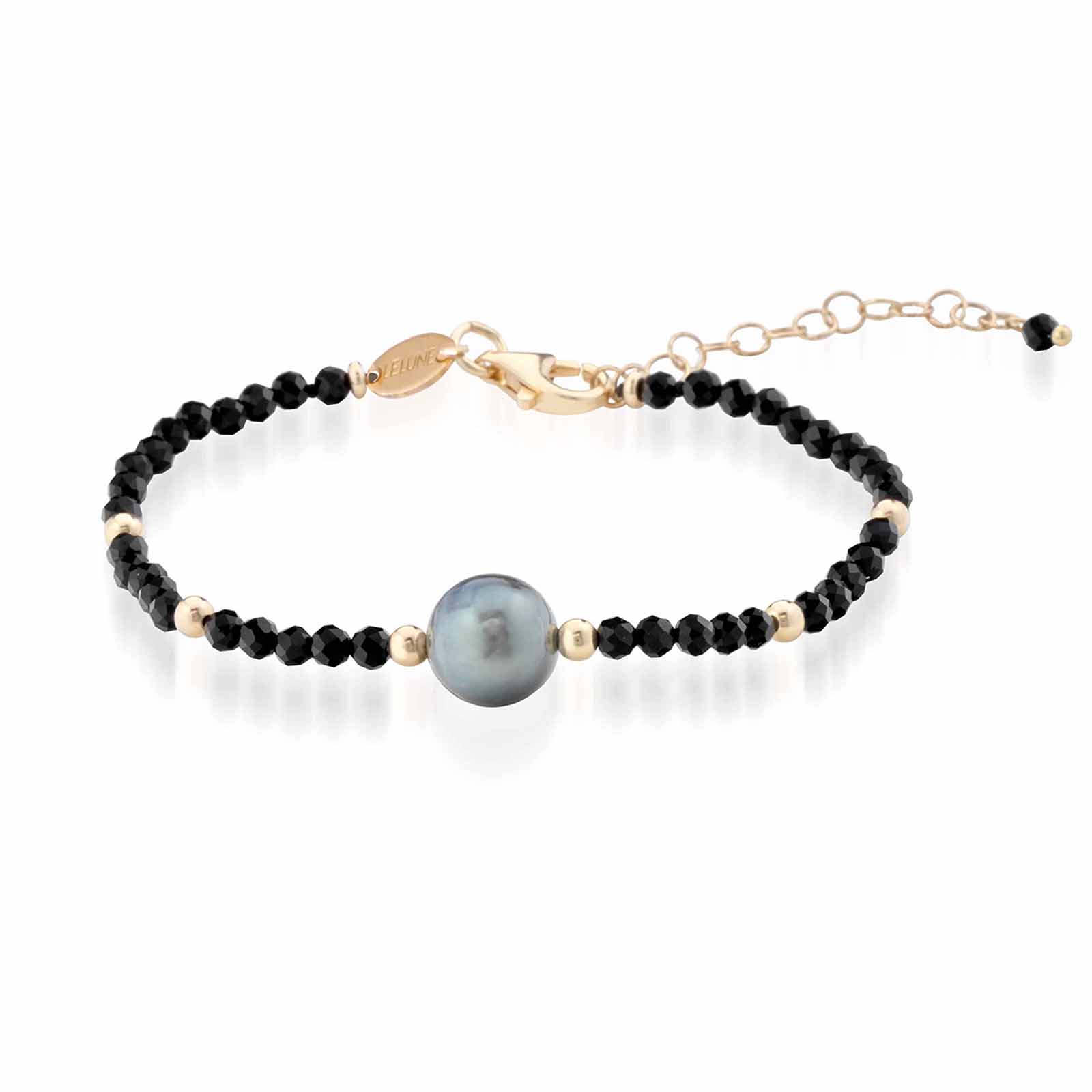 BlackMoon | Bracciale in argento con perla Tahiti e pietre naturali