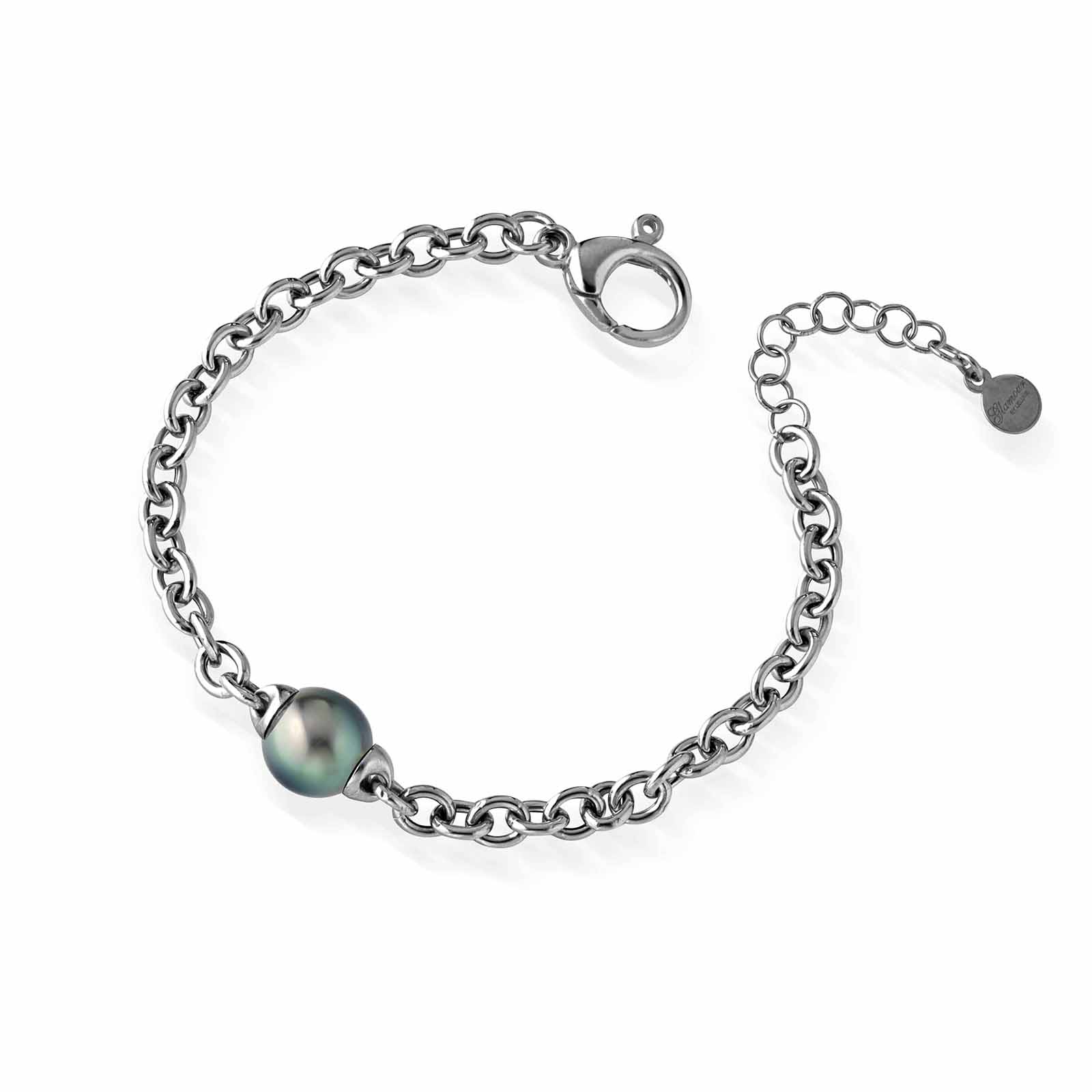 BlackMoon | Bracciale in argento con perla Tahiti