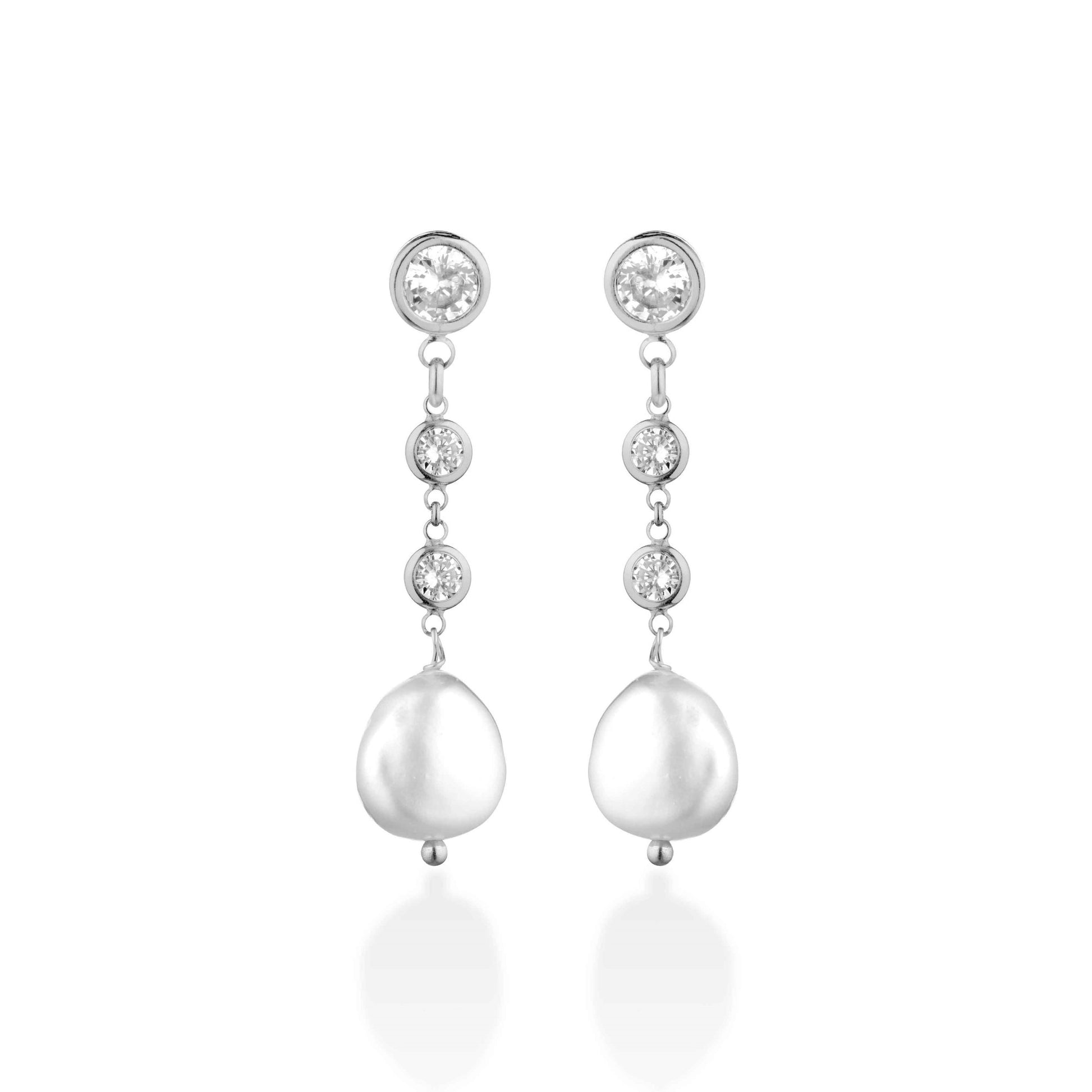 Cristelle | Orecchini in argento, perle e zirconi