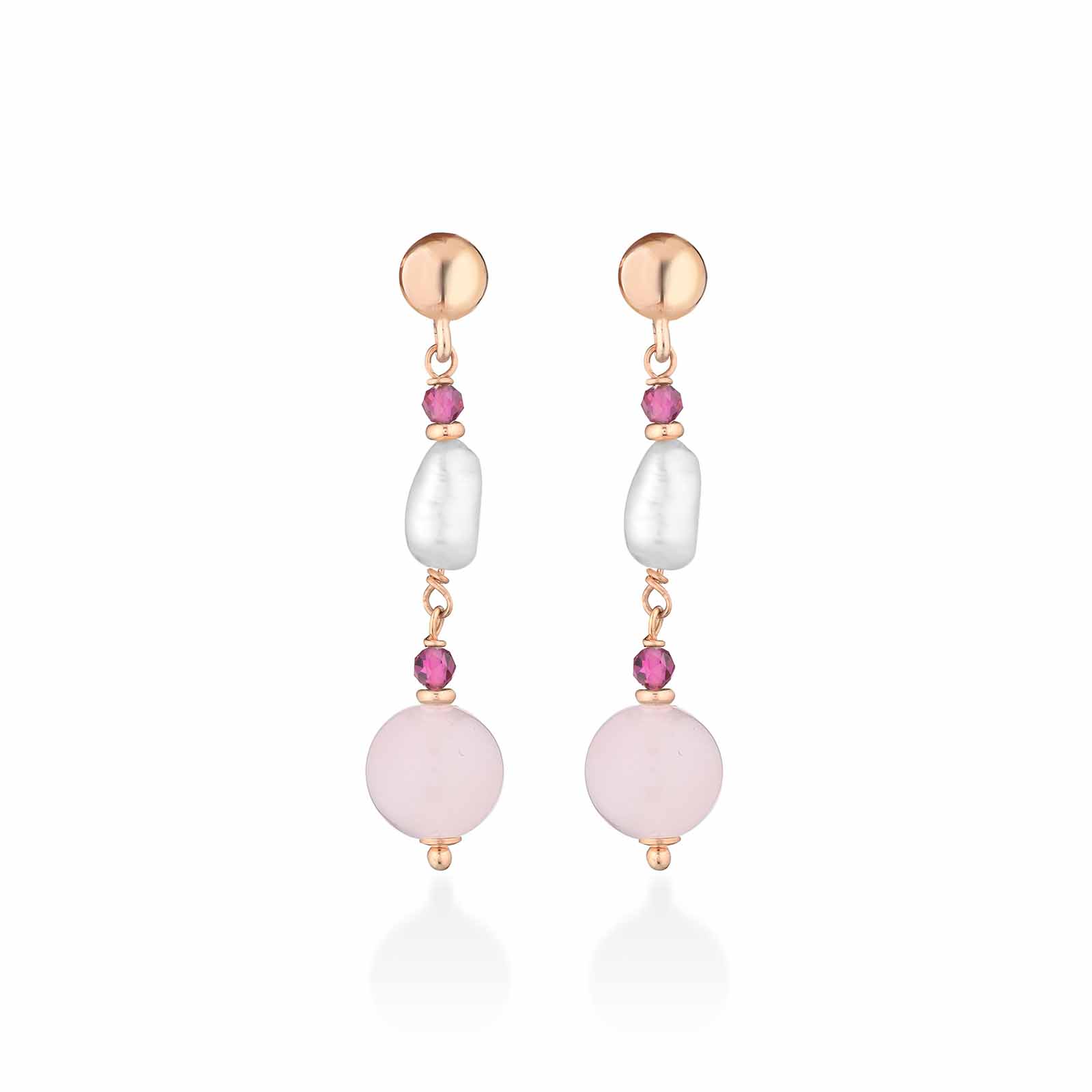 Cristelle Summer | Orecchini in argento, giada, perle e spinello