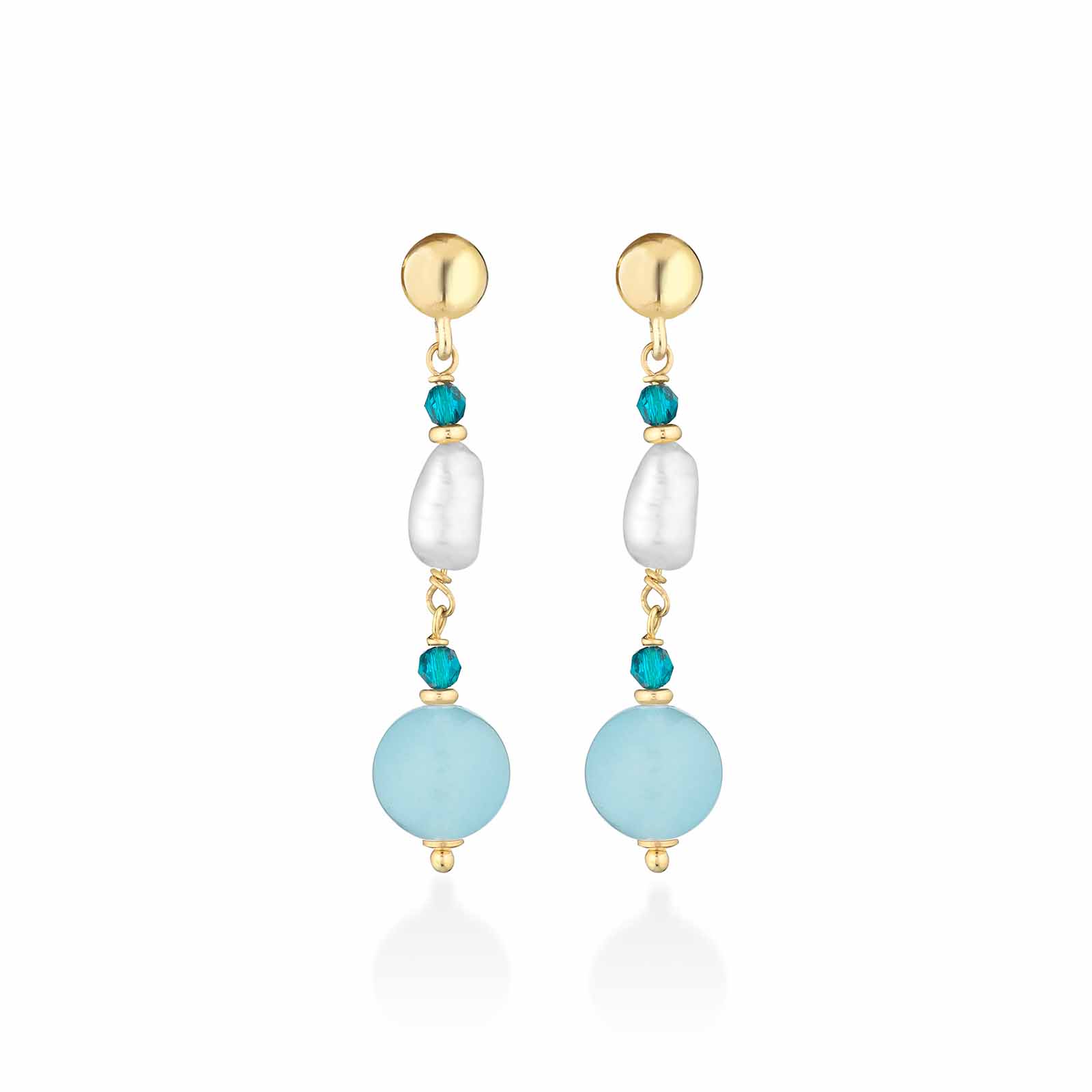 Cristelle Summer | Orecchini in argento, perle, spinello e giada