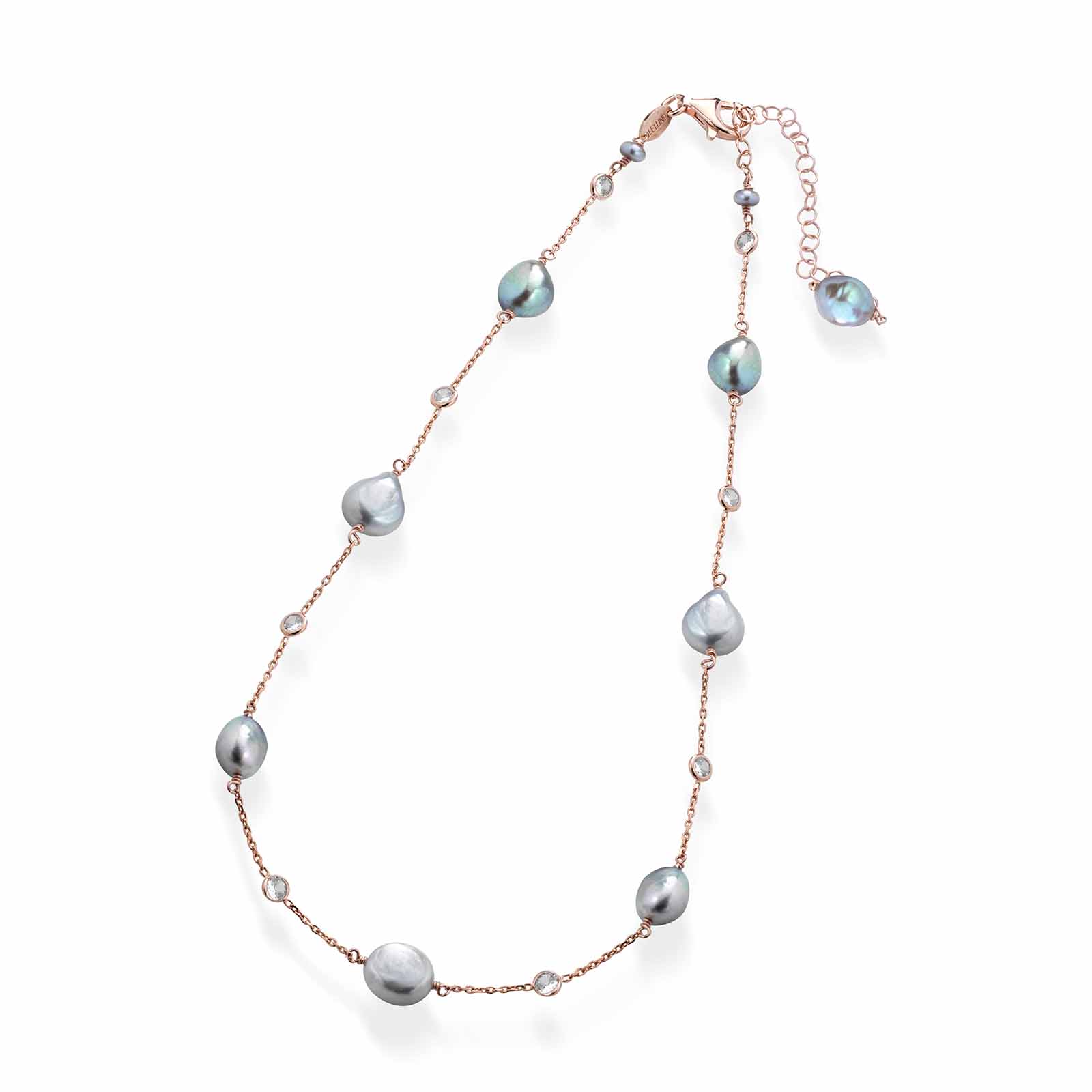 Cristelle | Collana in argento, perle e zirconi