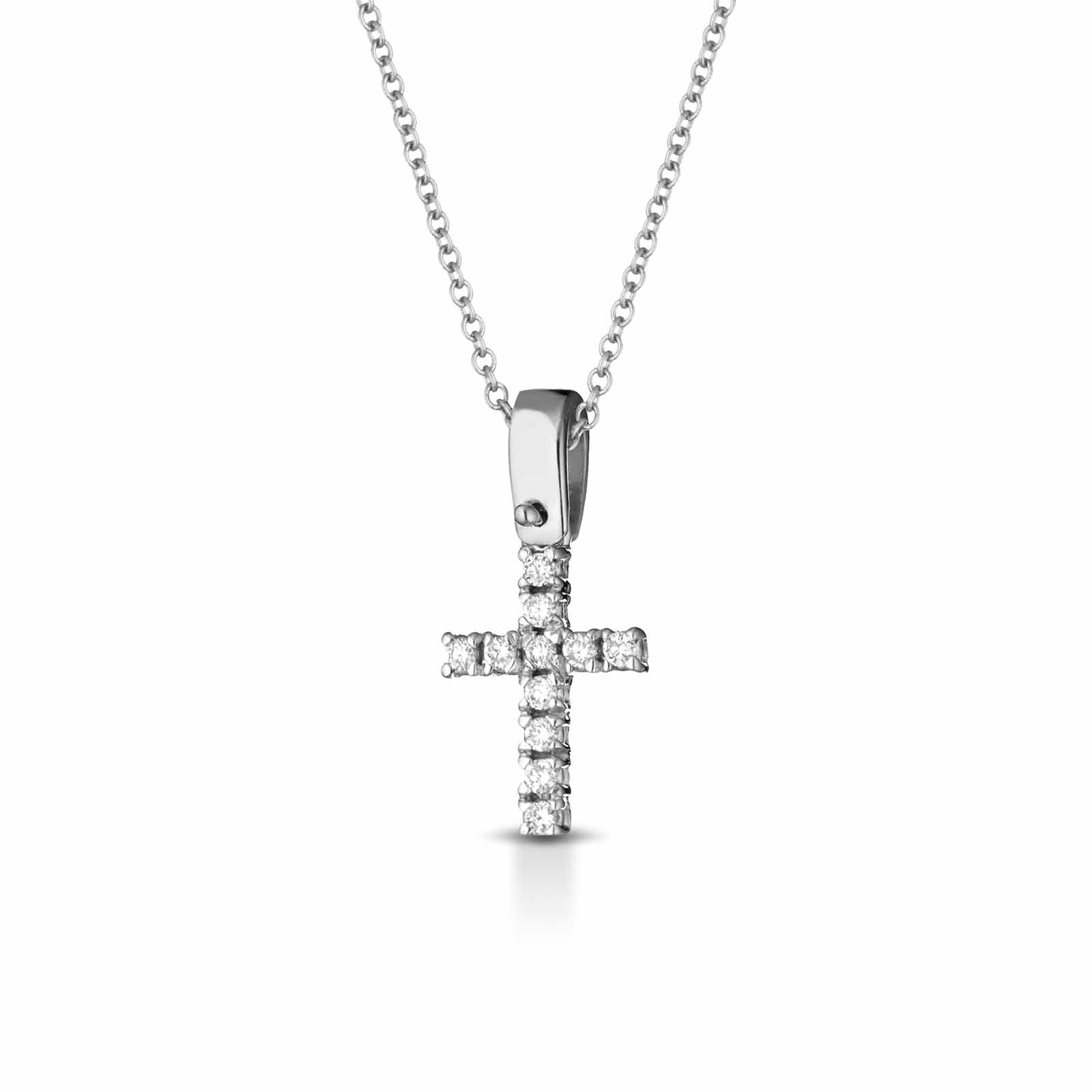 Diamonds | Pendente a croce in oro bianco e diamanti