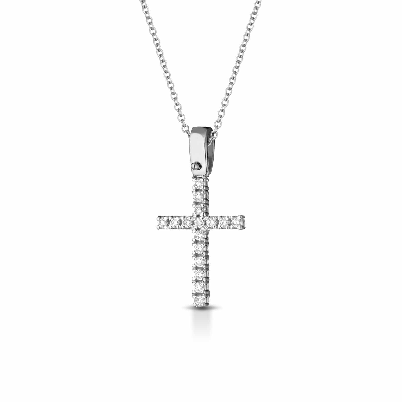 Diamonds | Pendente a croce in oro bianco e diamanti
