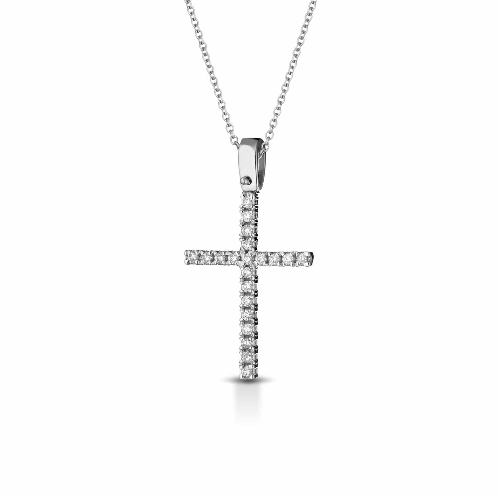 Diamonds | Pendente a croce in oro bianco e diamanti