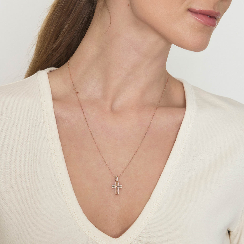 Diamonds | Pendente a croce in oro e diamanti