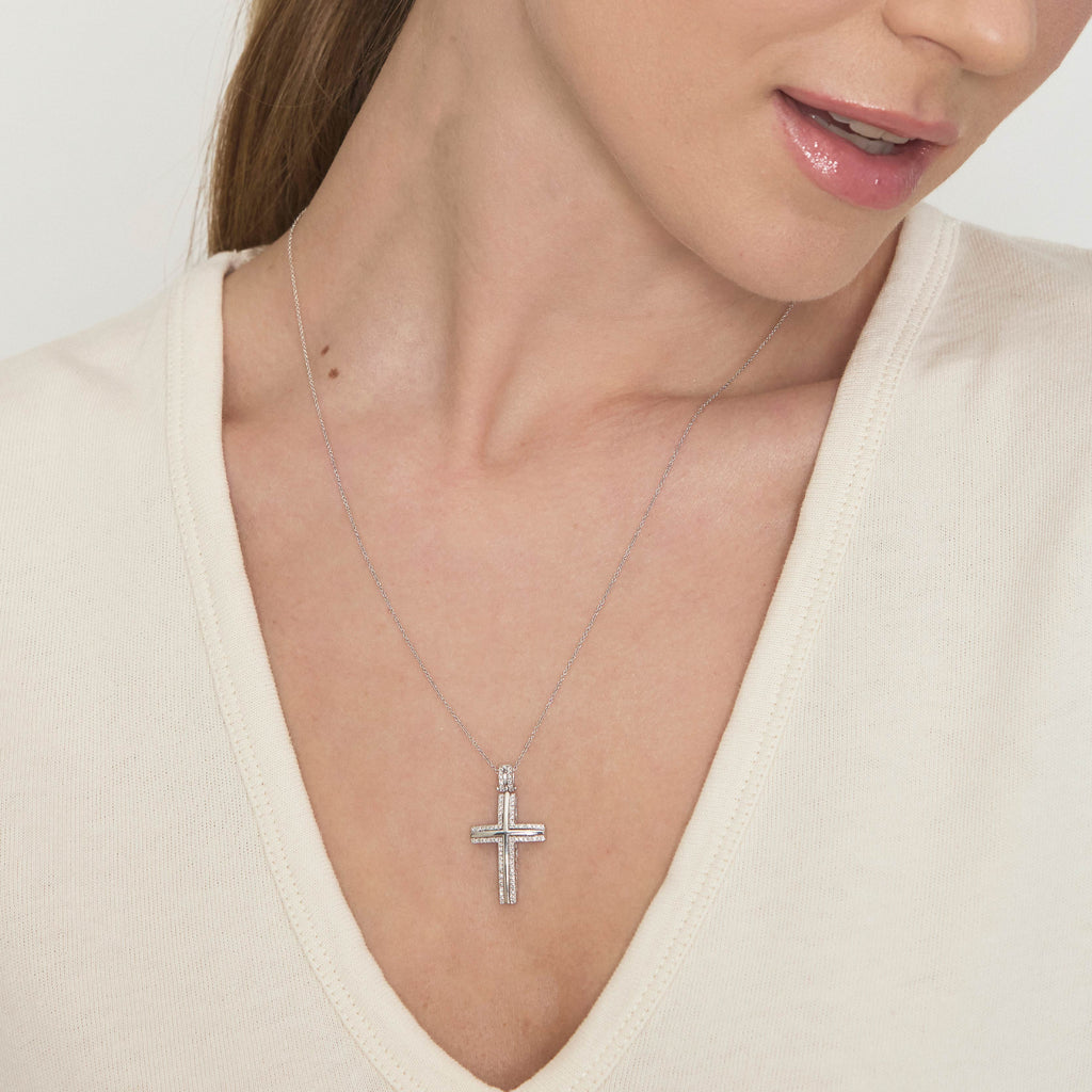 Diamonds | Pendente a croce in oro e diamanti