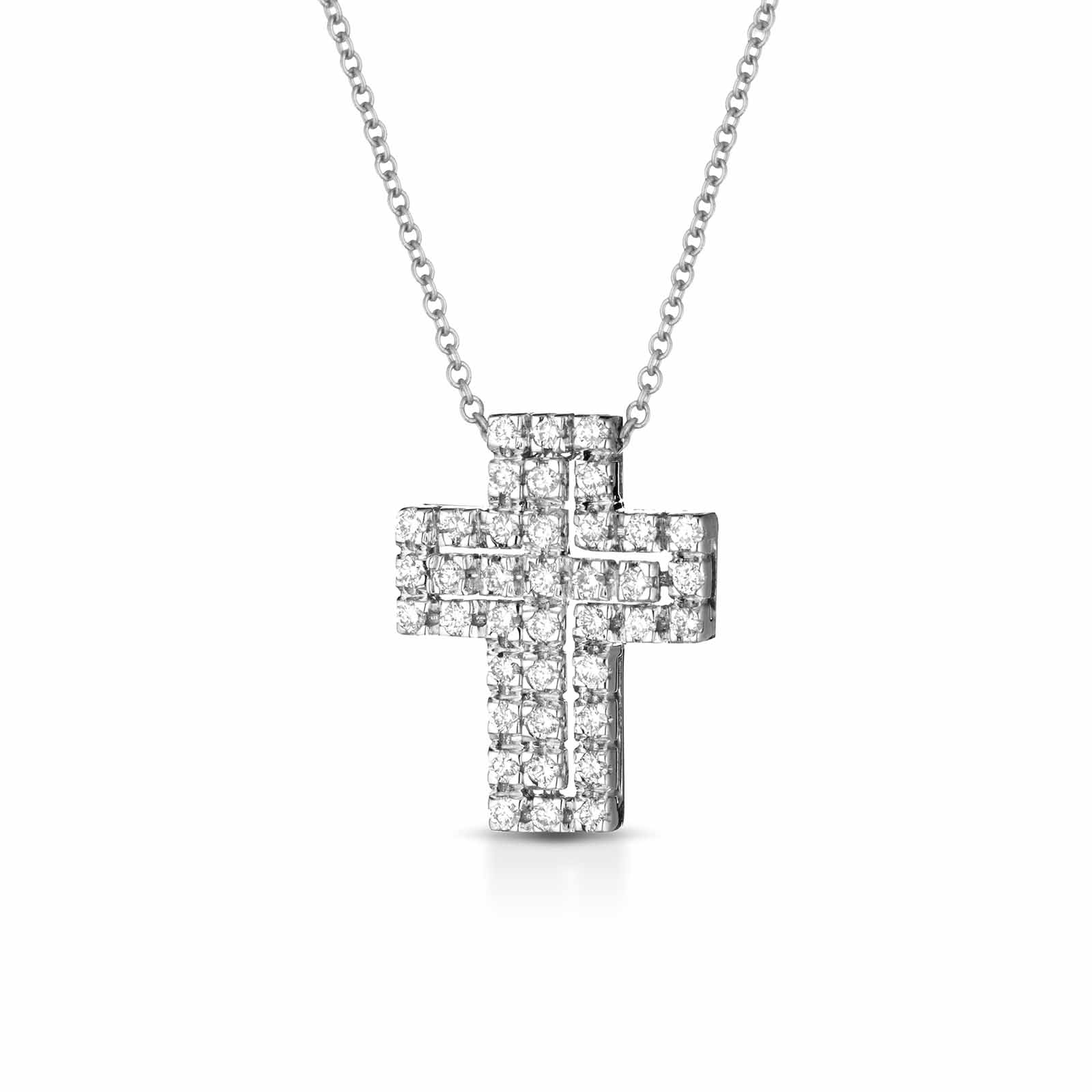 Diamonds | Pendente a croce in oro bianco e diamanti
