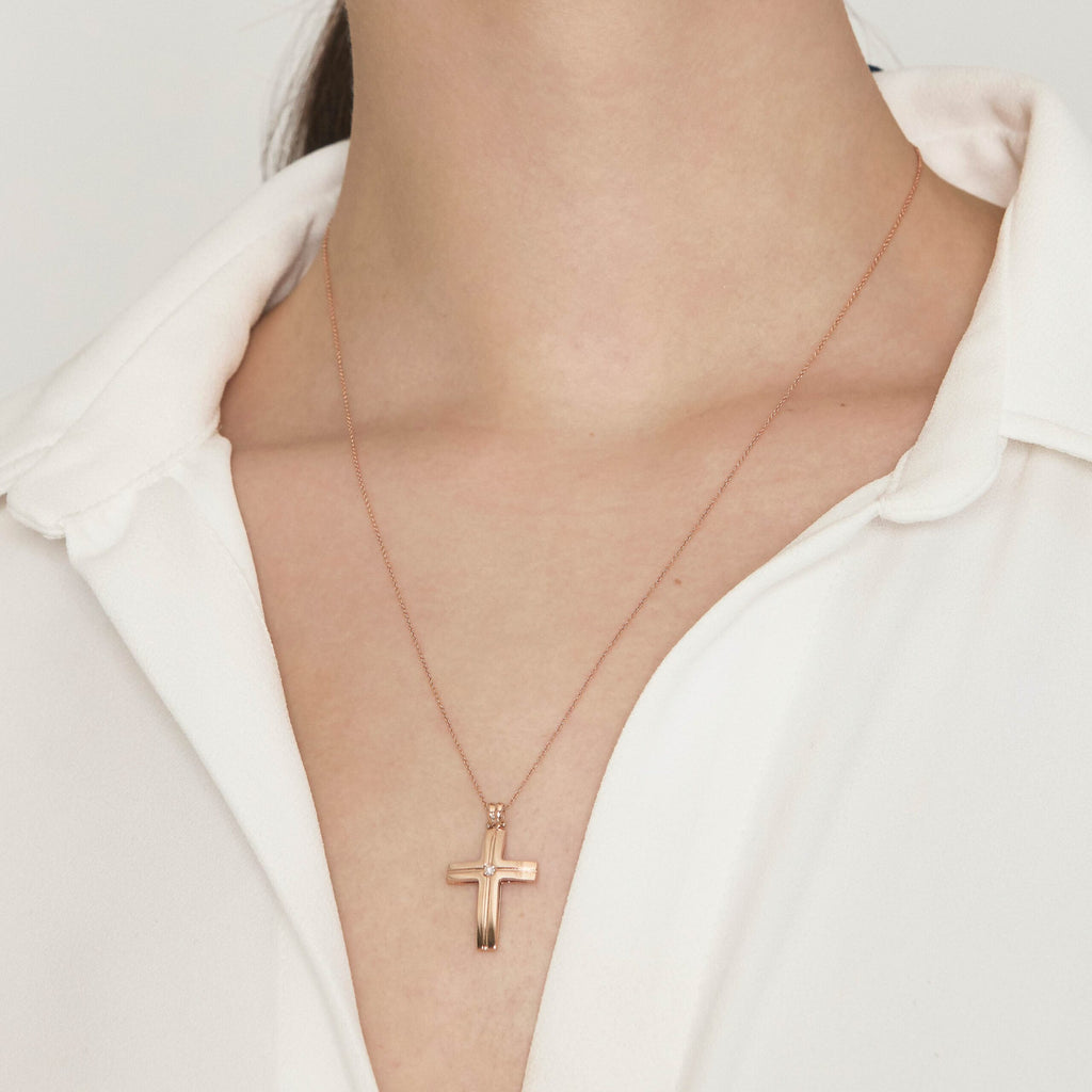 Diamonds | Pendente a croce in oro e diamanti