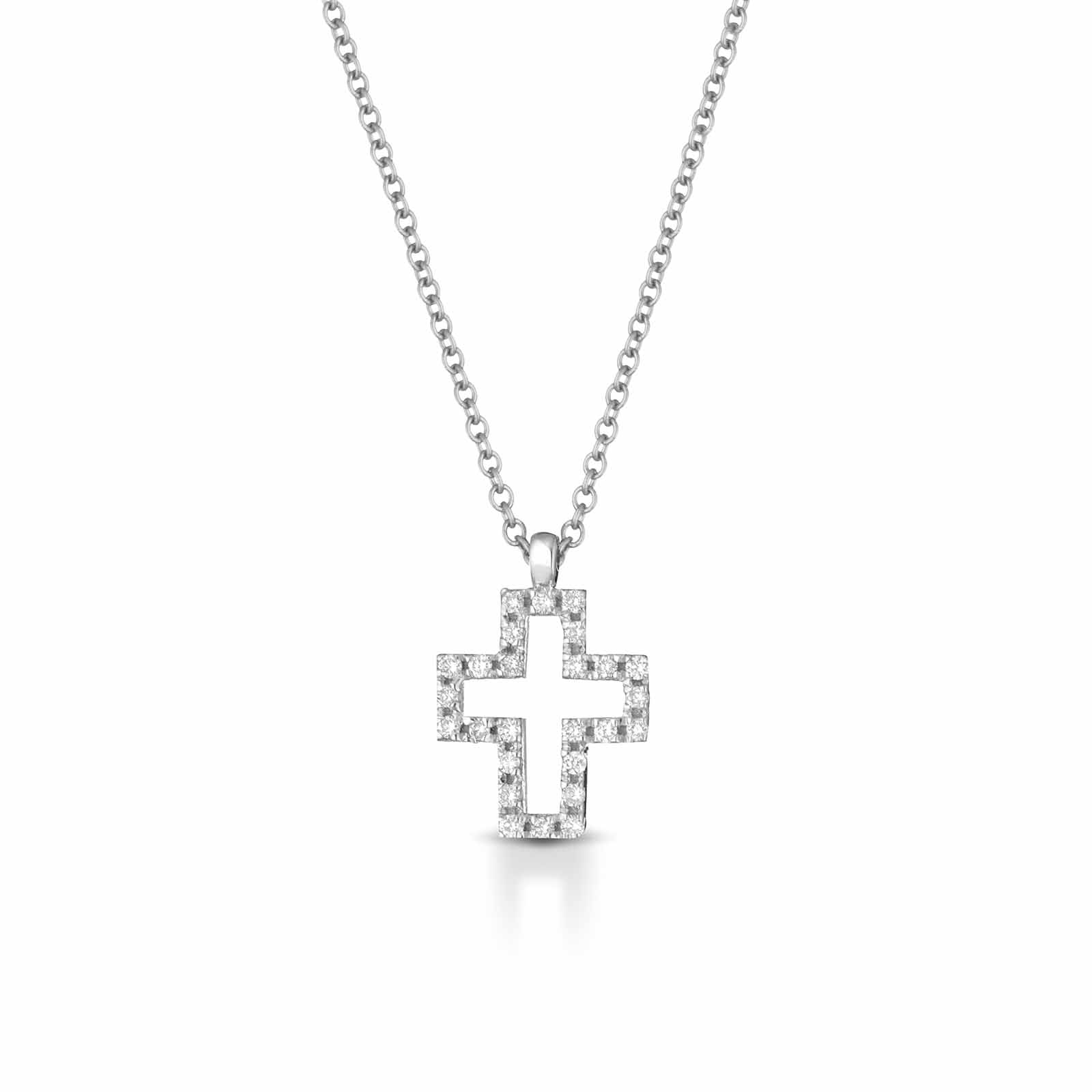 Diamonds | Pendente a croce in oro bianco e diamanti