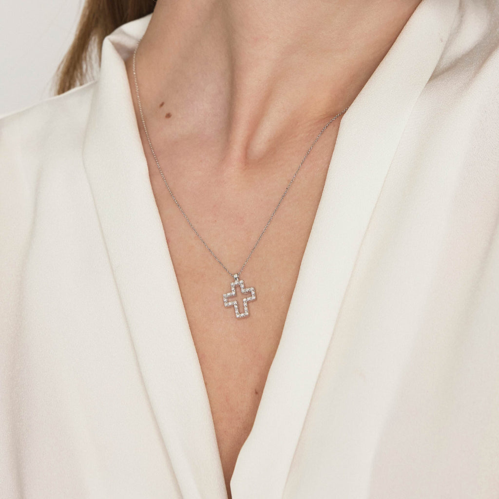 Diamonds | Pendente a croce in oro e diamanti