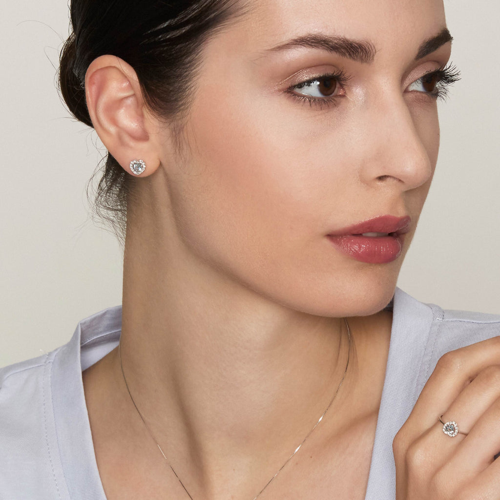 Diamonds | Orecchini in oro, diamanti e acquamarina