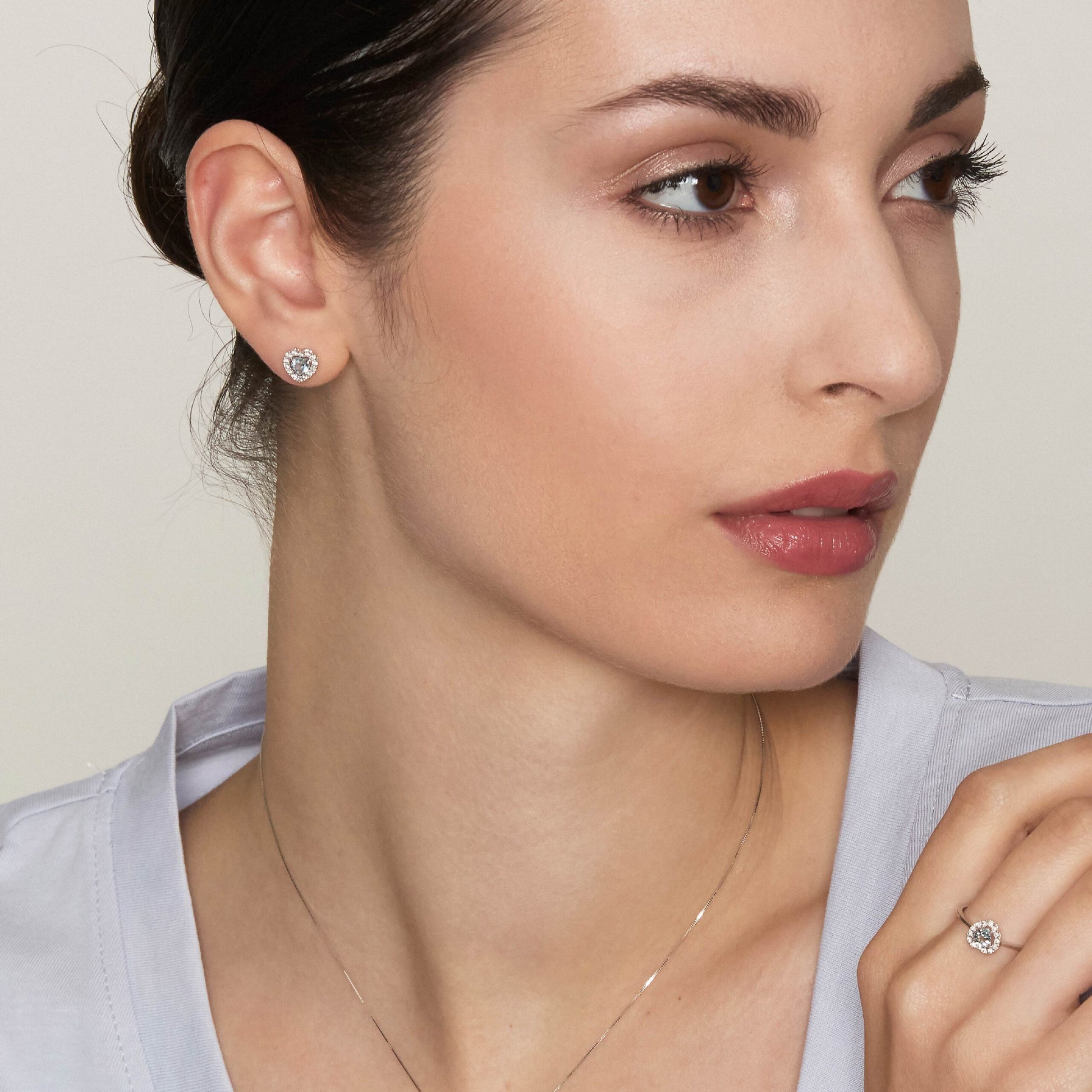 Diamonds | Orecchini in oro, diamanti e acquamarina