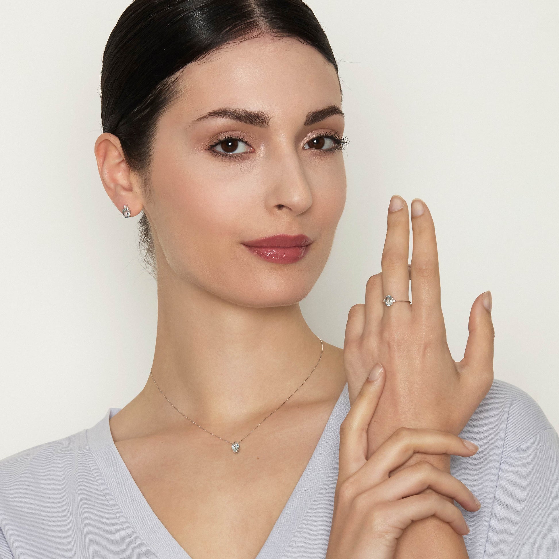 Diamonds | Orecchini in oro, diamanti e acquamarina