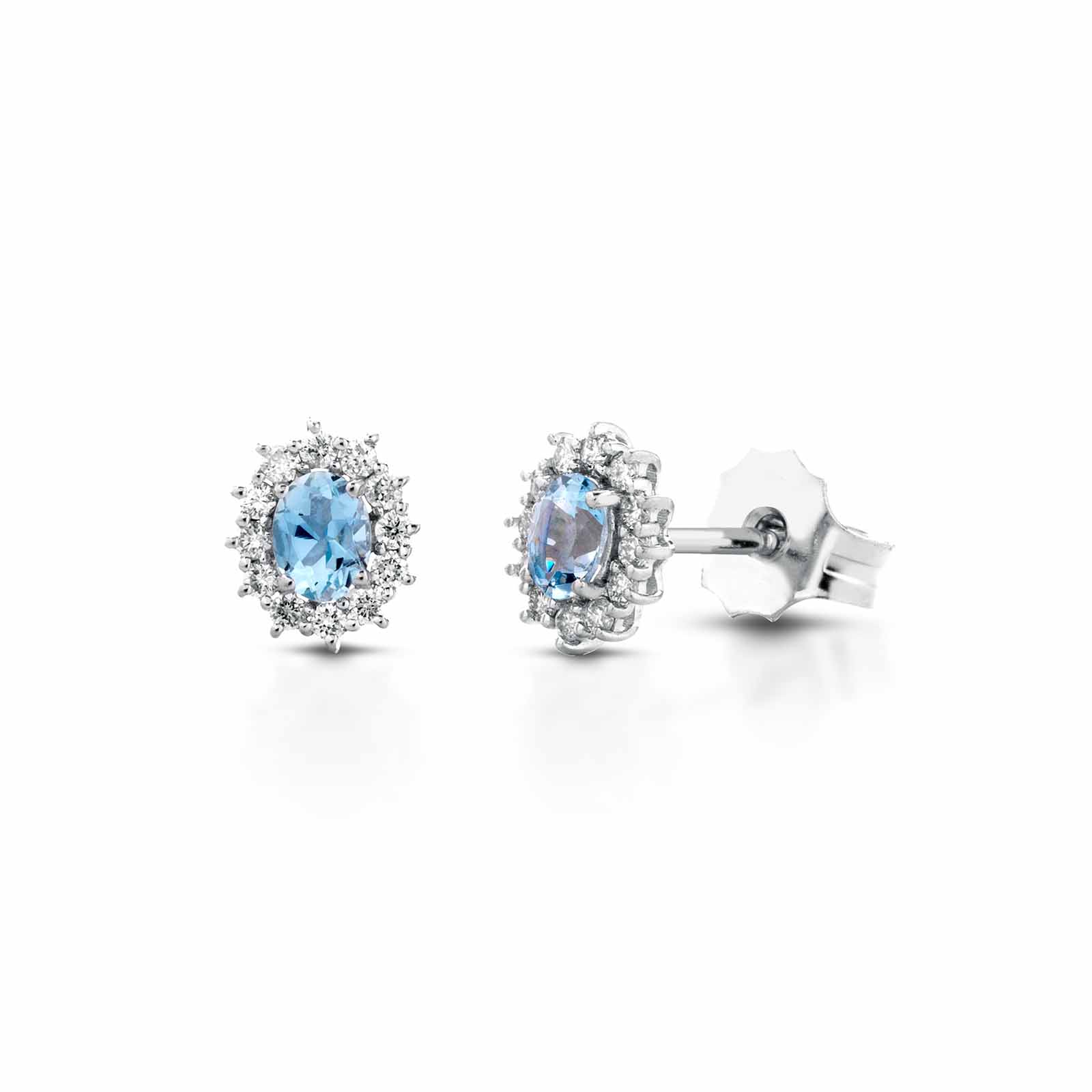 Diamonds | Orecchini in oro, diamanti e acquamarina