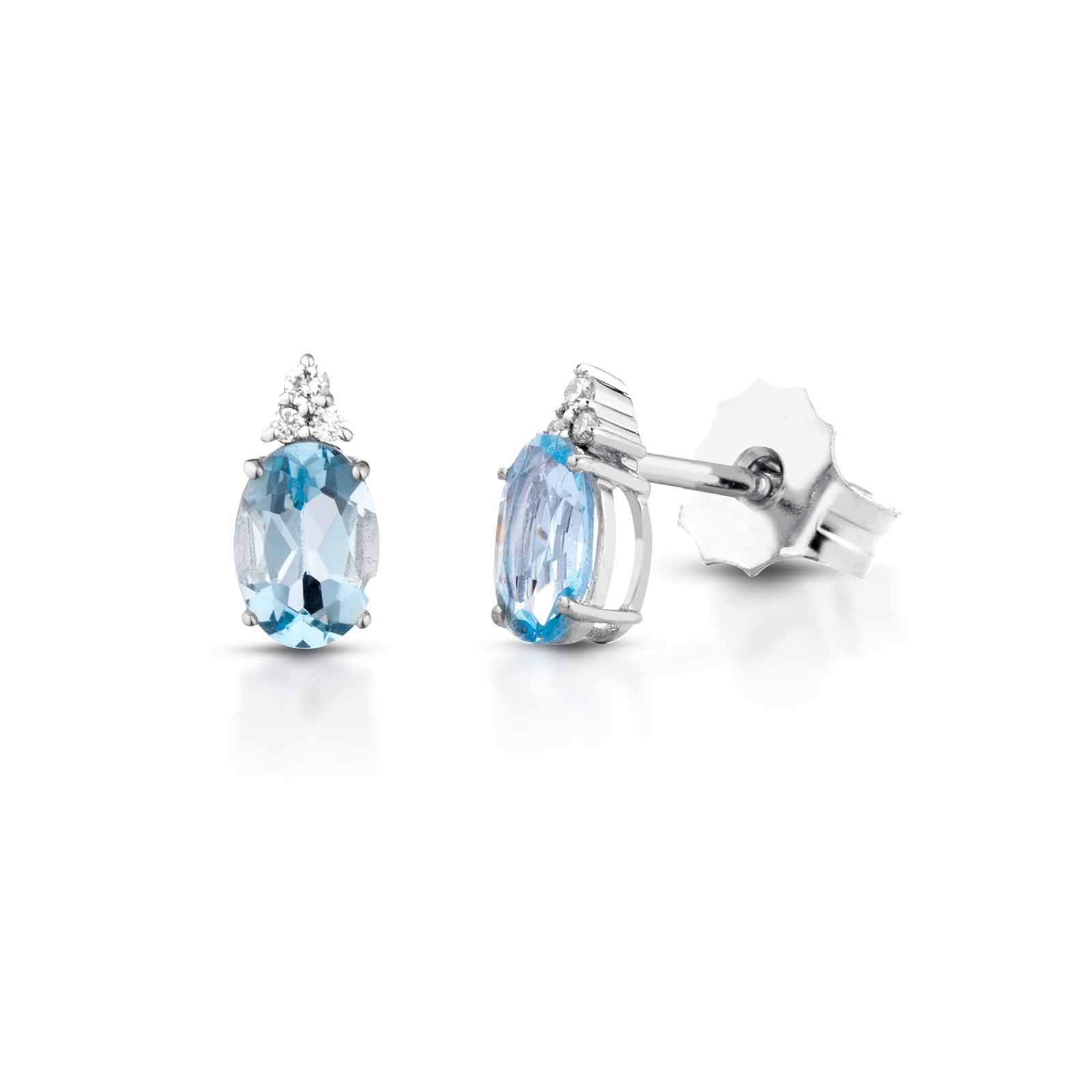 Diamonds | Orecchini in oro, diamanti e acquamarina