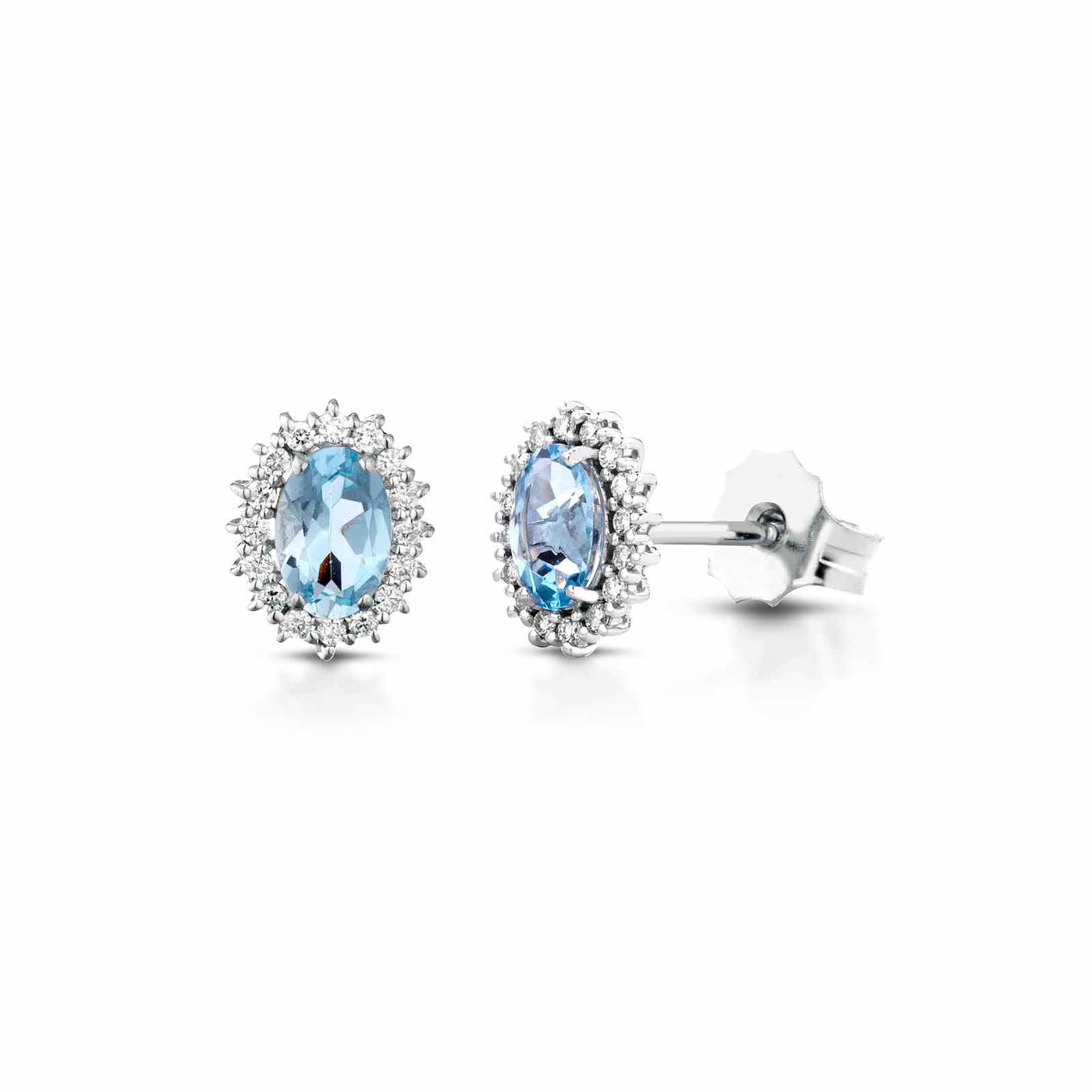 Diamonds | Orecchini in oro, diamanti e acquamarina
