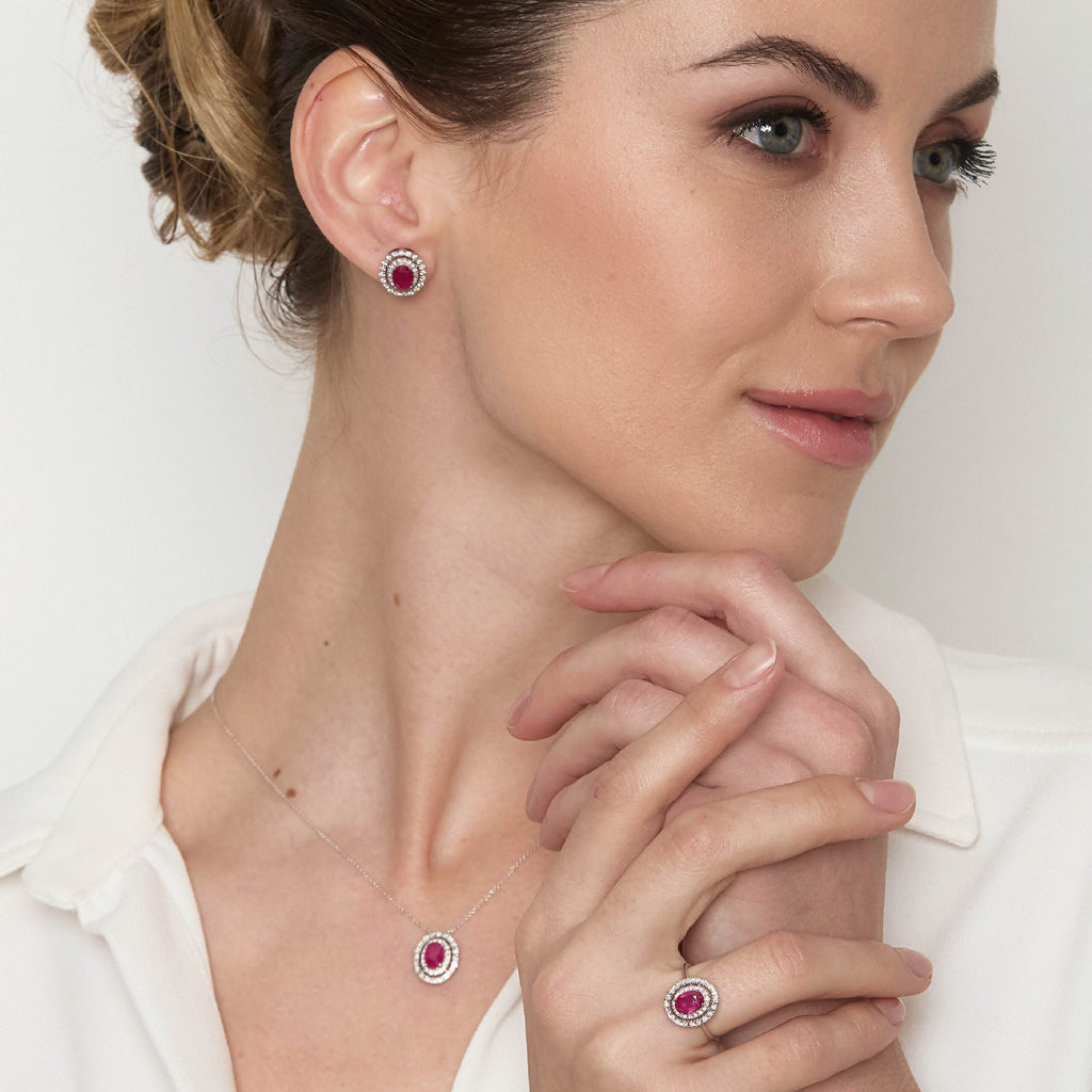 Diamonds | Orecchini in oro, diamanti e rubini