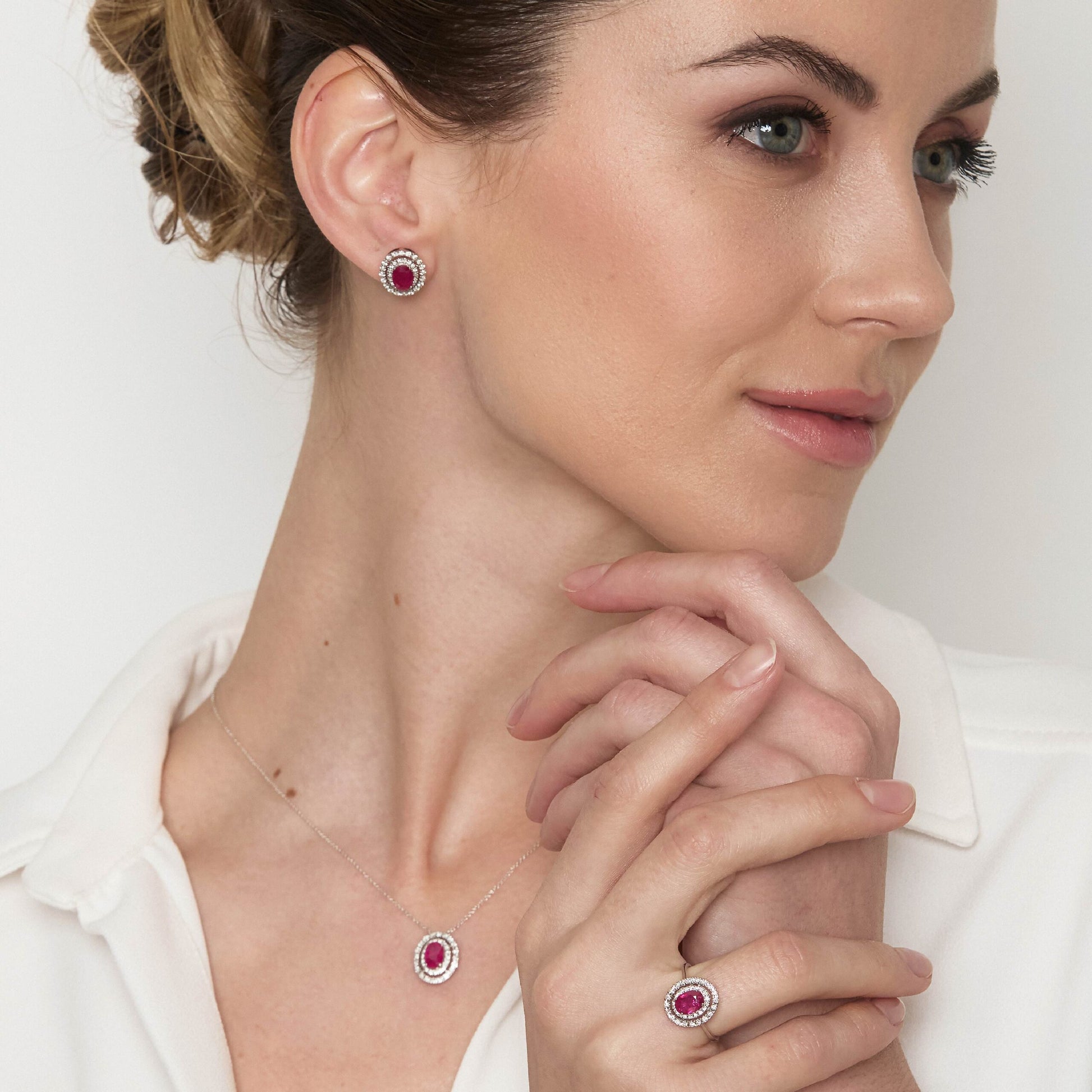 Diamonds | Orecchini in oro, diamanti e rubini