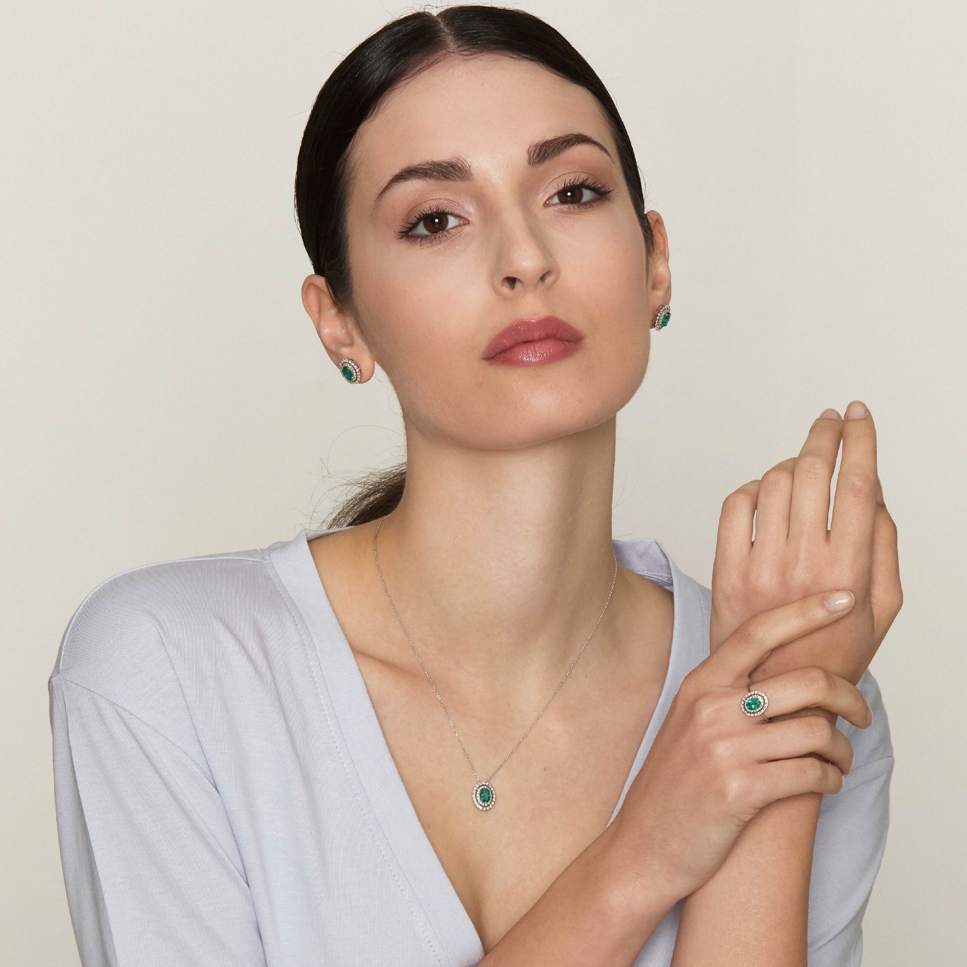 Diamonds | Anello in oro, diamanti e smeraldo