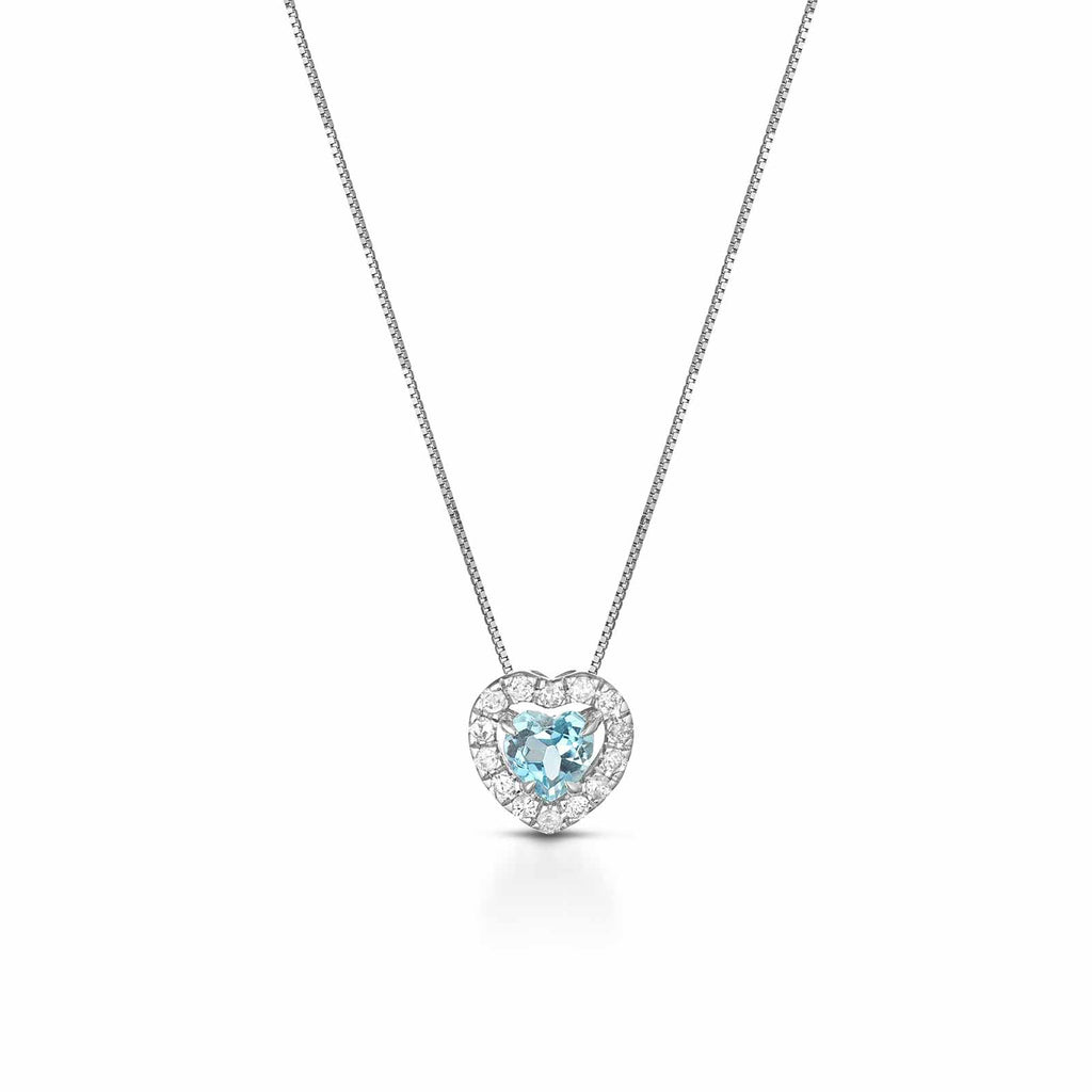 Diamonds | Pendente in oro, diamanti e acquamarina