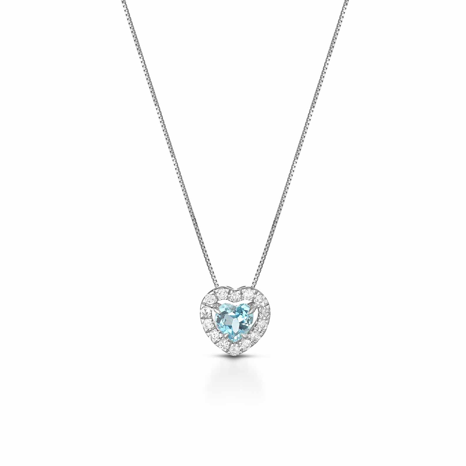 Diamonds | Pendente in oro, diamanti e acquamarina