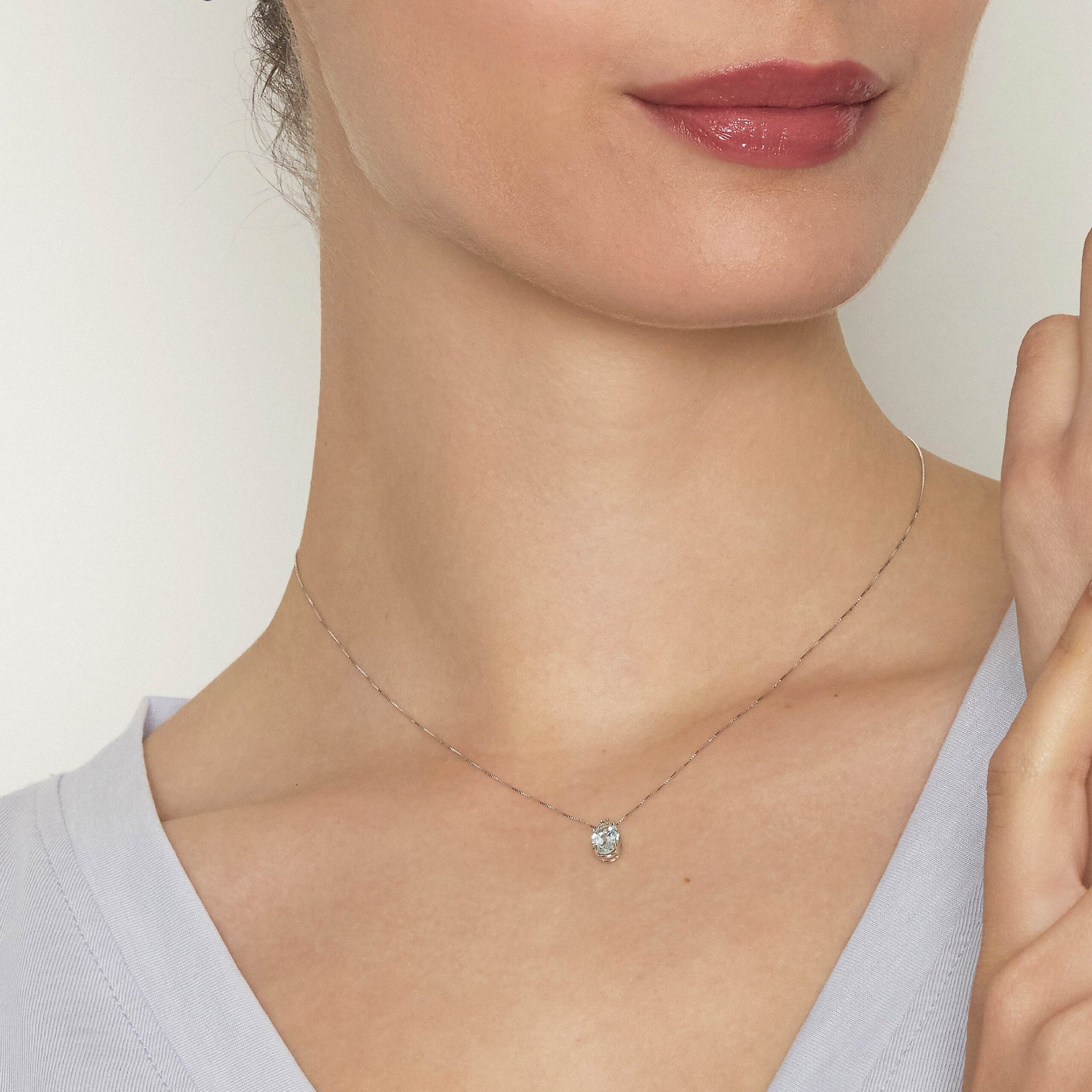 Diamonds | Pendente in oro, diamanti e acquamarina