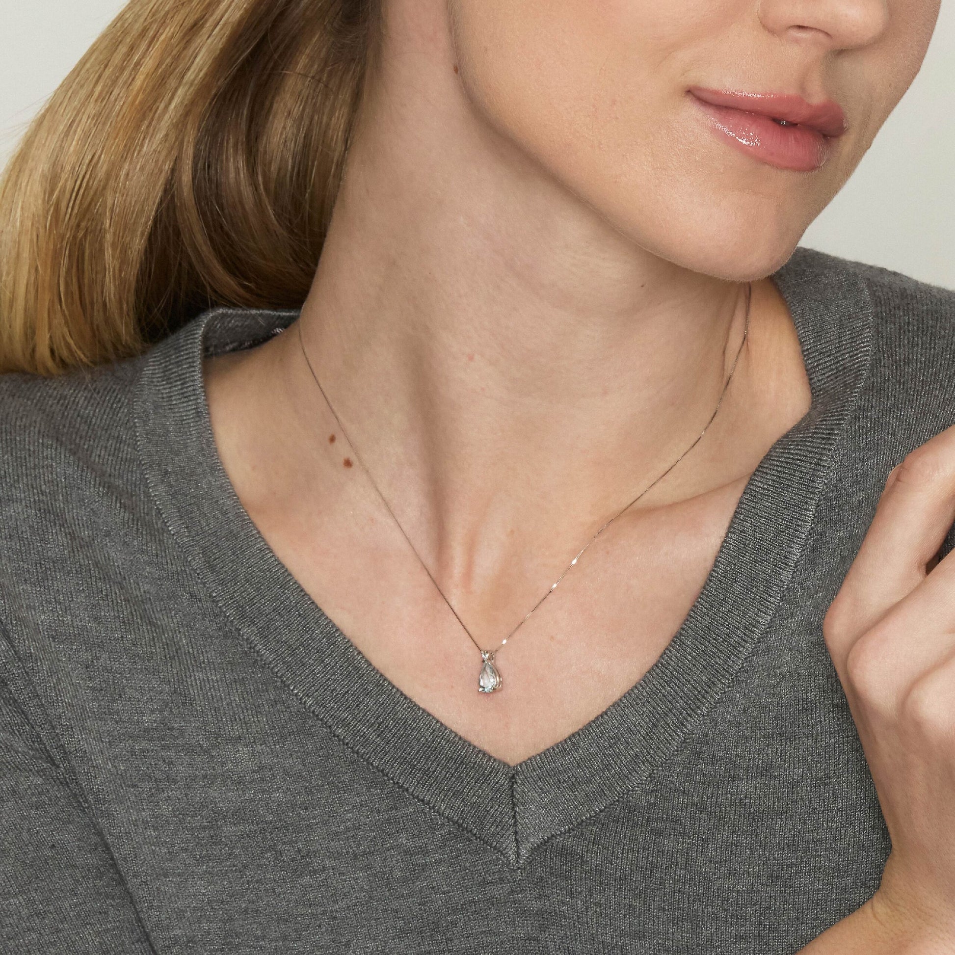 Diamonds | Pendente in oro, diamanti e acquamarina