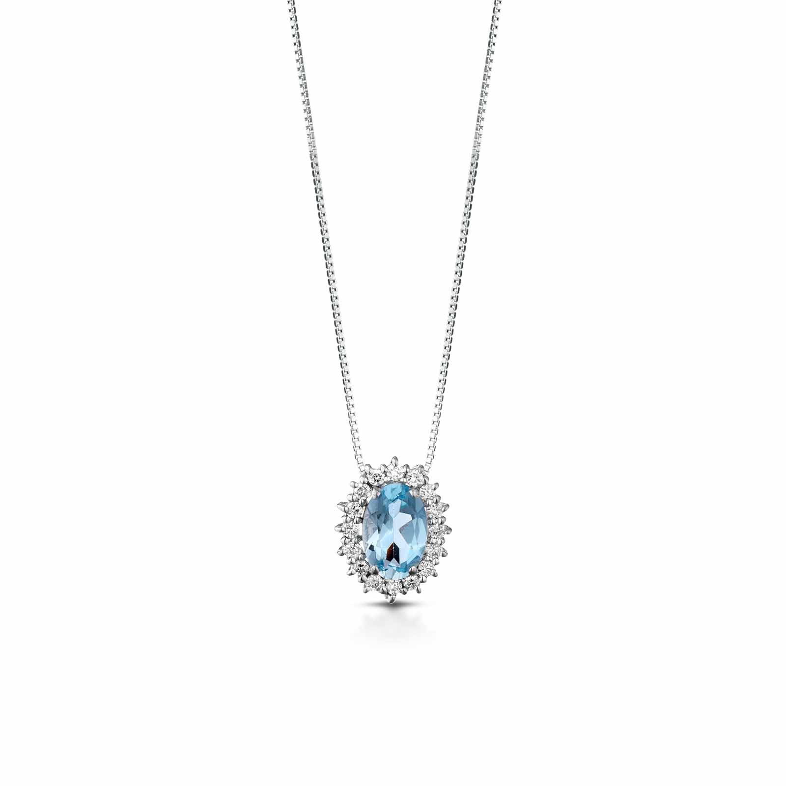 Diamonds | Pendente in oro, diamanti e acquamarina
