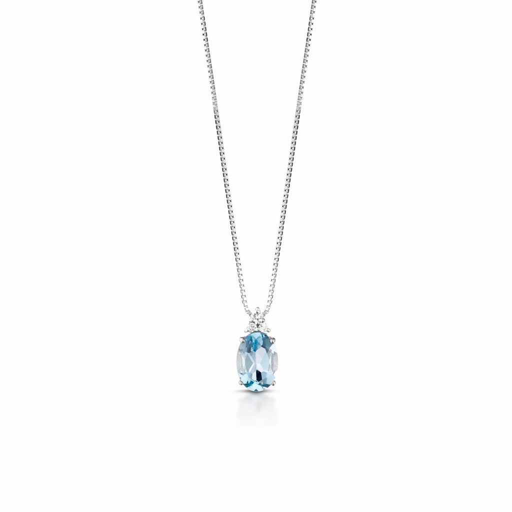 Diamonds | Pendente in oro, diamanti e acquamarina