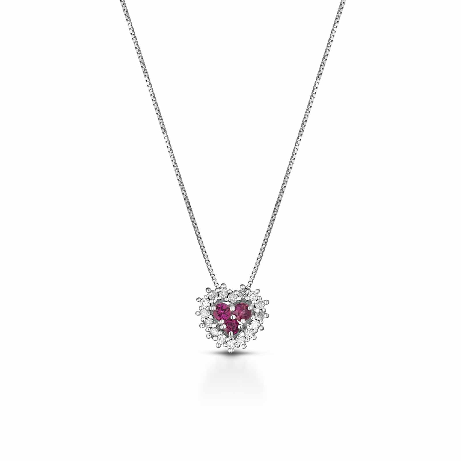 Diamonds | Pendente in oro, diamanti e rubino