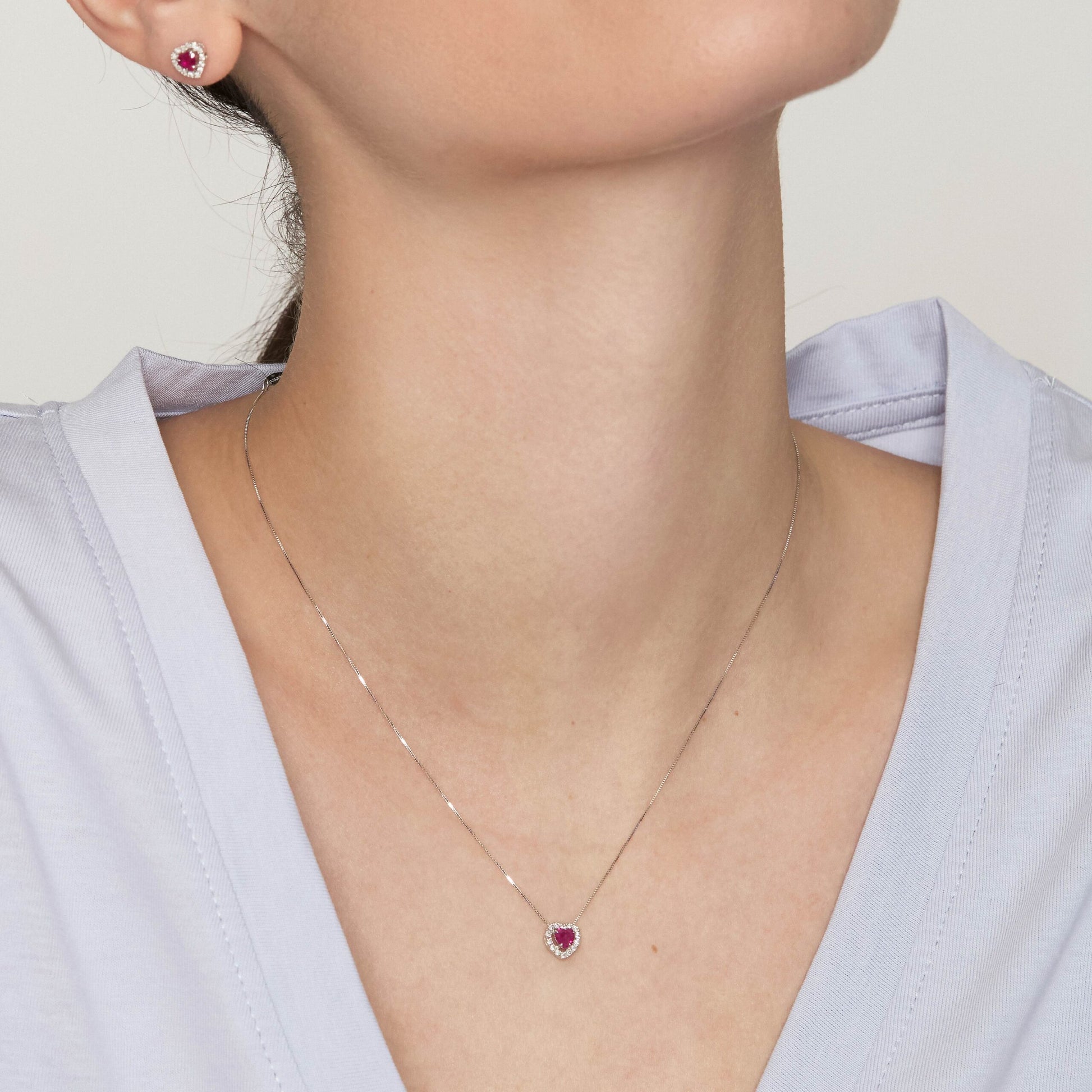 Diamonds | Pendente in oro, diamanti e rubino