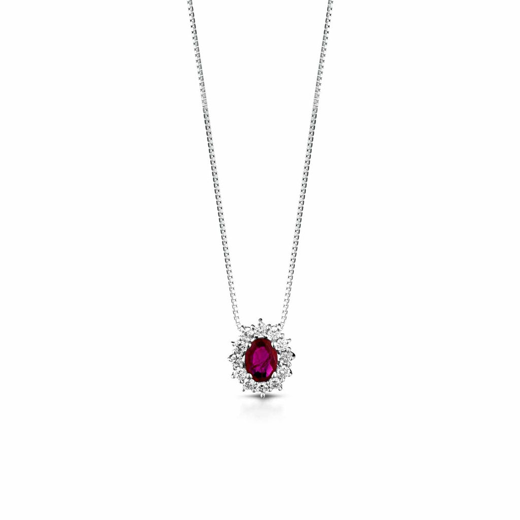 Diamonds | Pendente in oro, diamanti e rubino