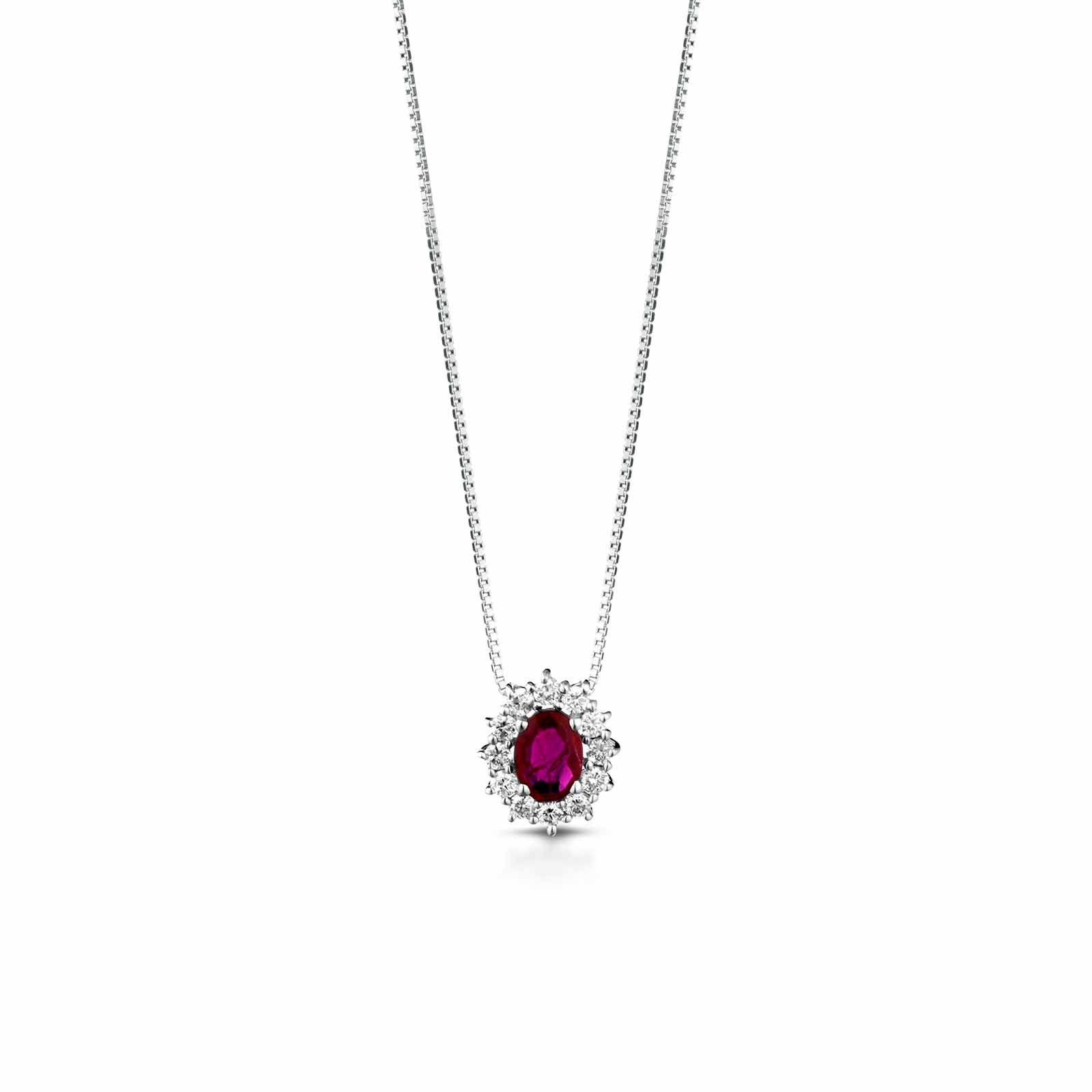 Diamonds | Pendente in oro, diamanti e rubino