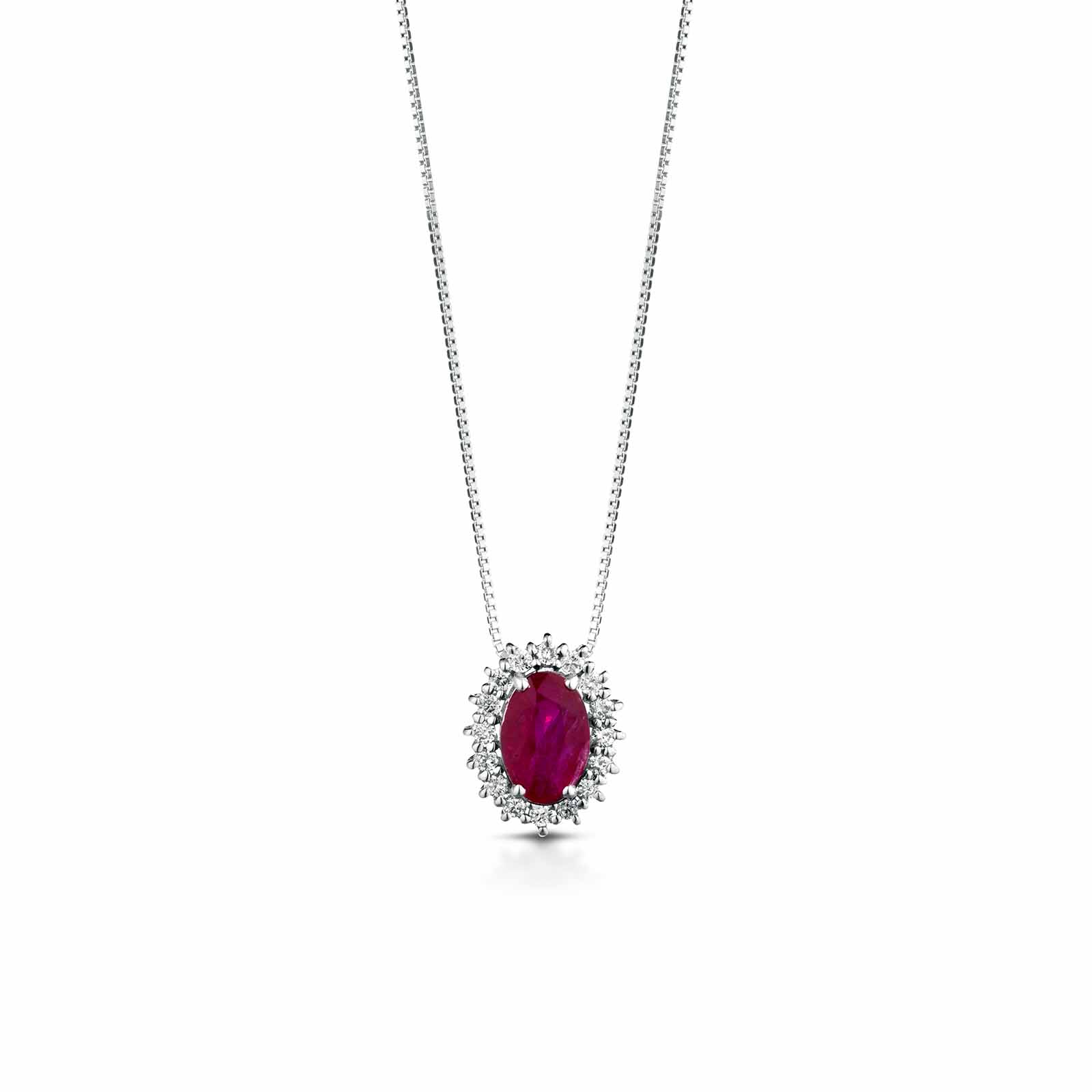 Diamonds | Pendente in oro, diamanti e rubino