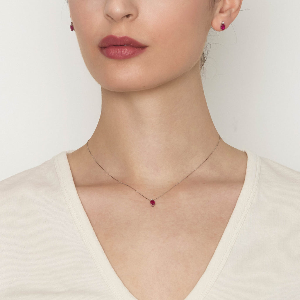 Diamonds | Pendente in oro, diamanti e rubino