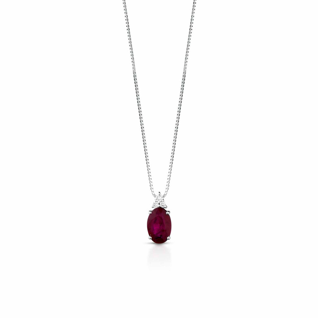 Diamonds | Pendente in oro, diamanti e rubino