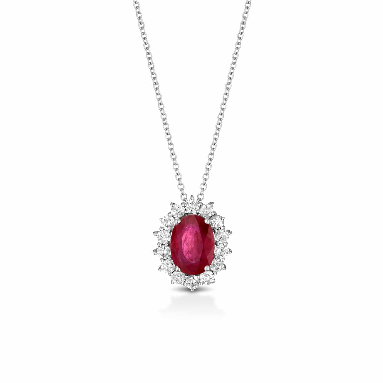 Diamonds | Pendente in oro, diamanti e rubino