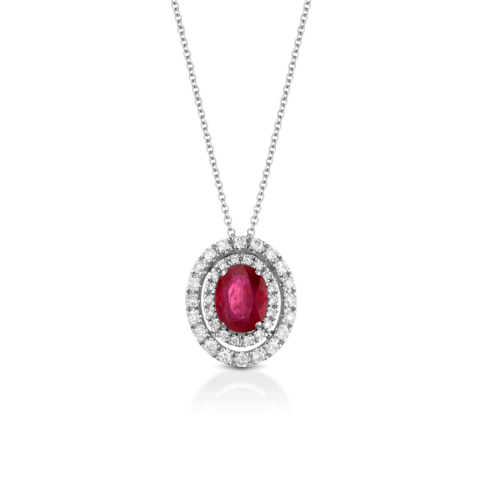Diamonds | Pendente in oro, diamanti e rubino