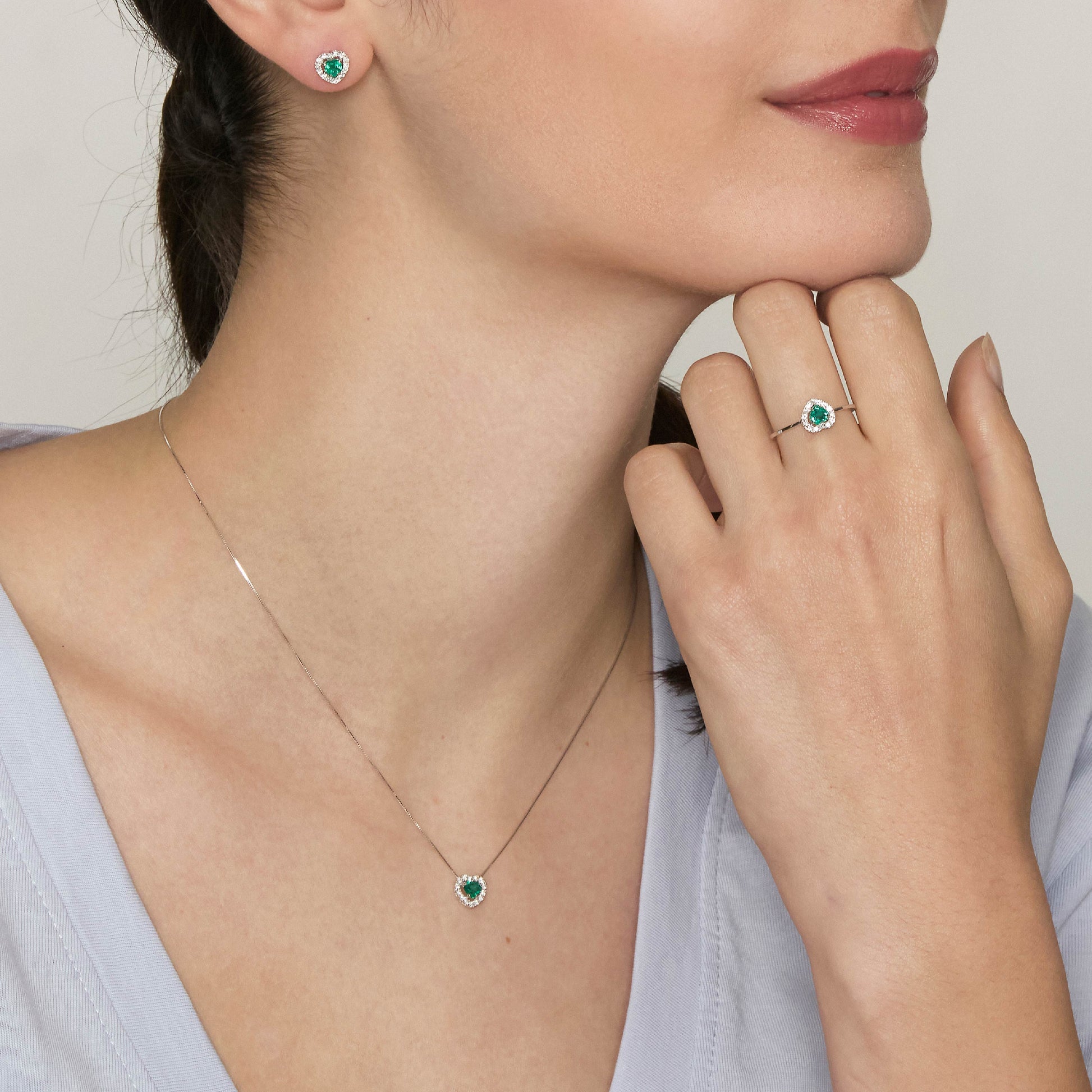 Diamonds | Pendente in oro, diamanti e smeraldo