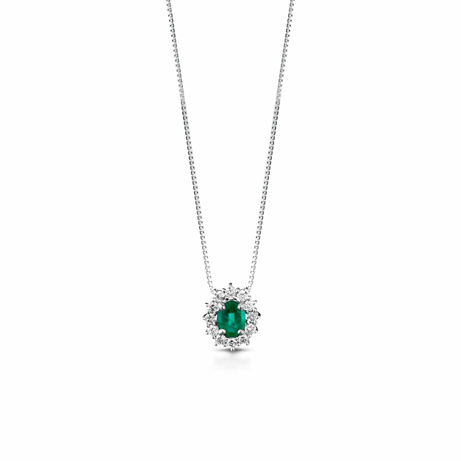 Diamonds | Pendente in oro, diamanti e smeraldo