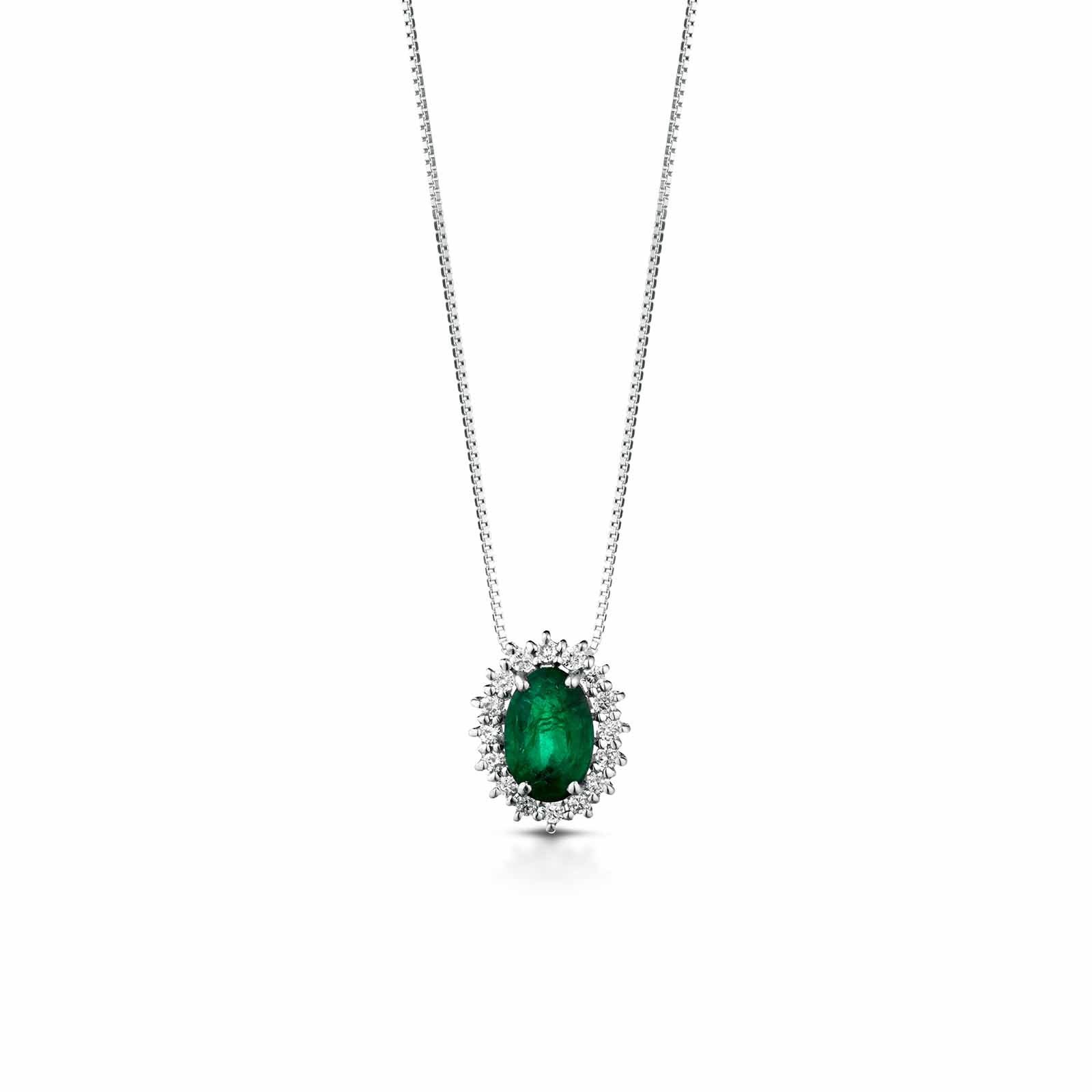 Diamonds | Pendente in oro, diamanti e smeraldo