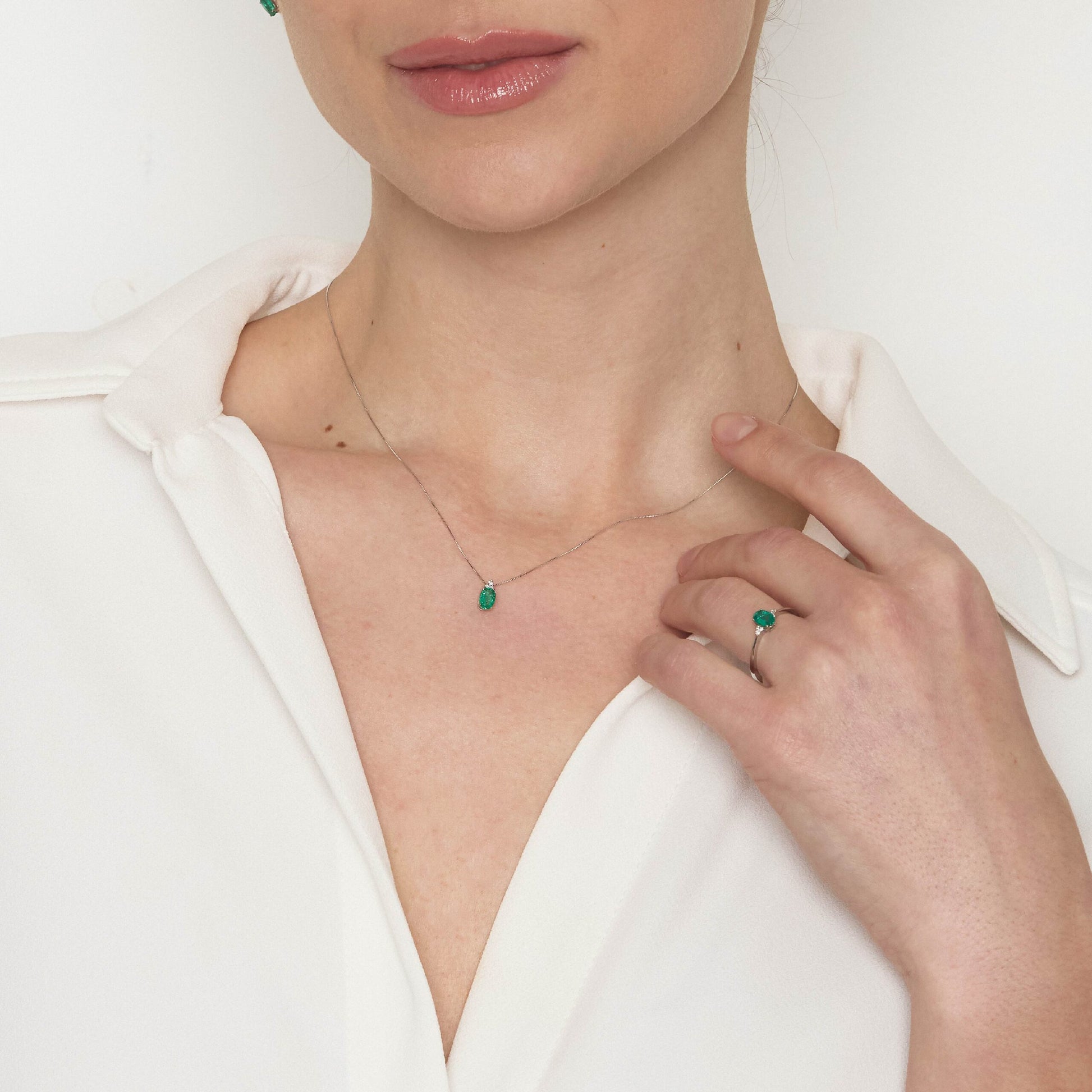 Diamonds | Pendente in oro, diamanti e smeraldo
