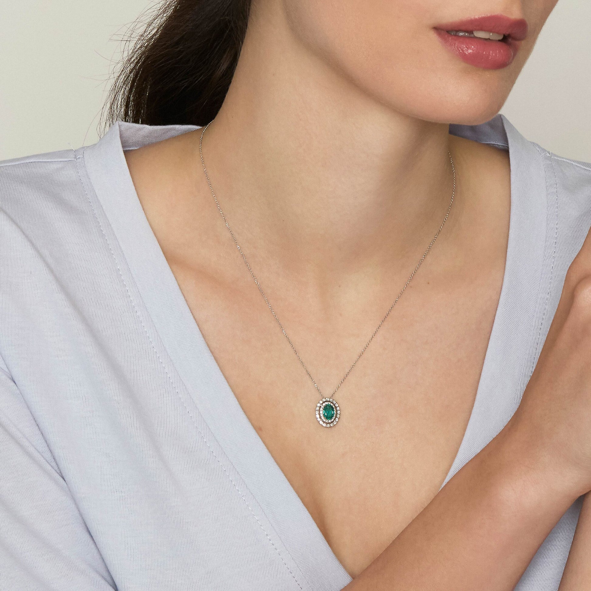 Diamonds | Pendente in oro, diamanti e smeraldo