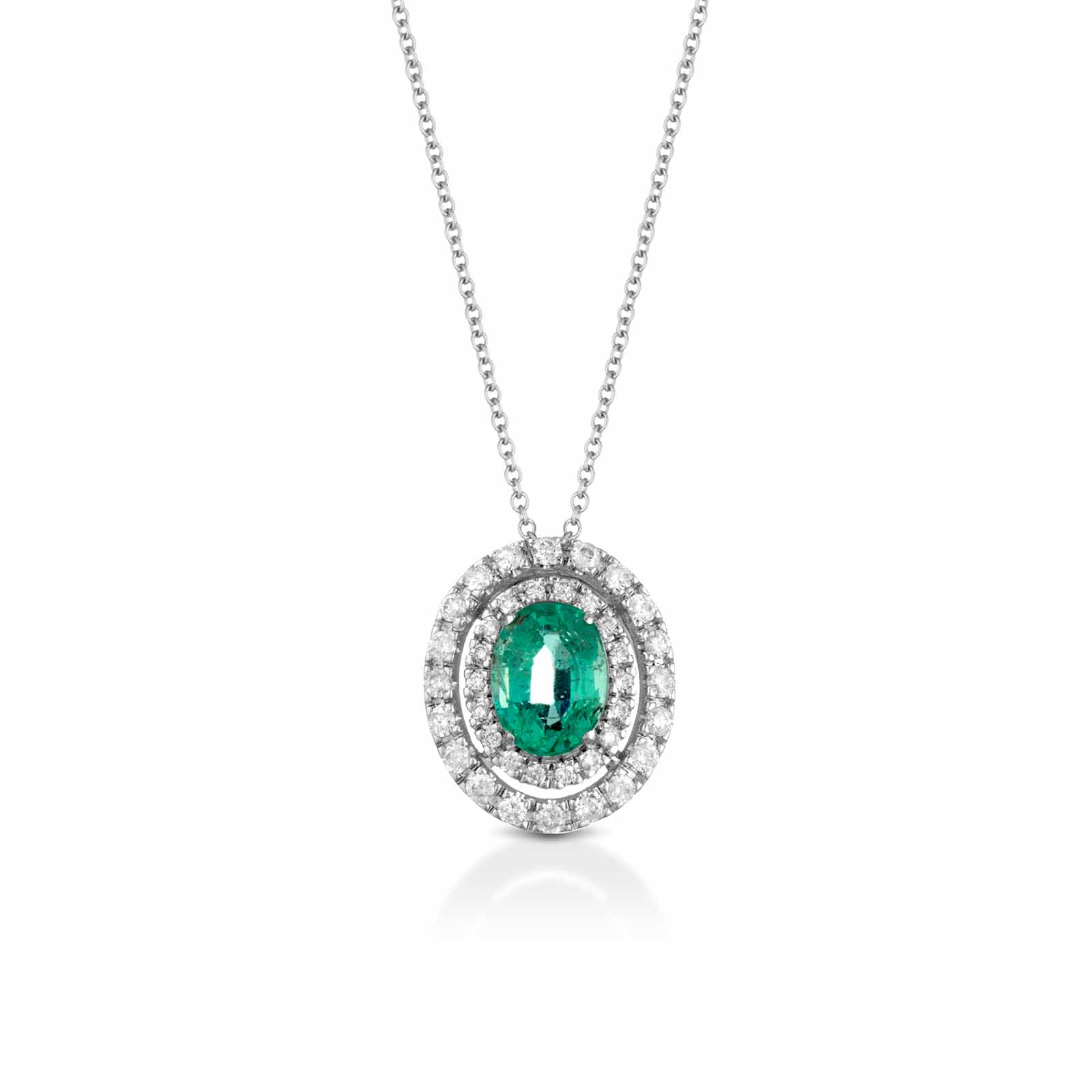 Diamonds | Pendente in oro, diamanti e smeraldo