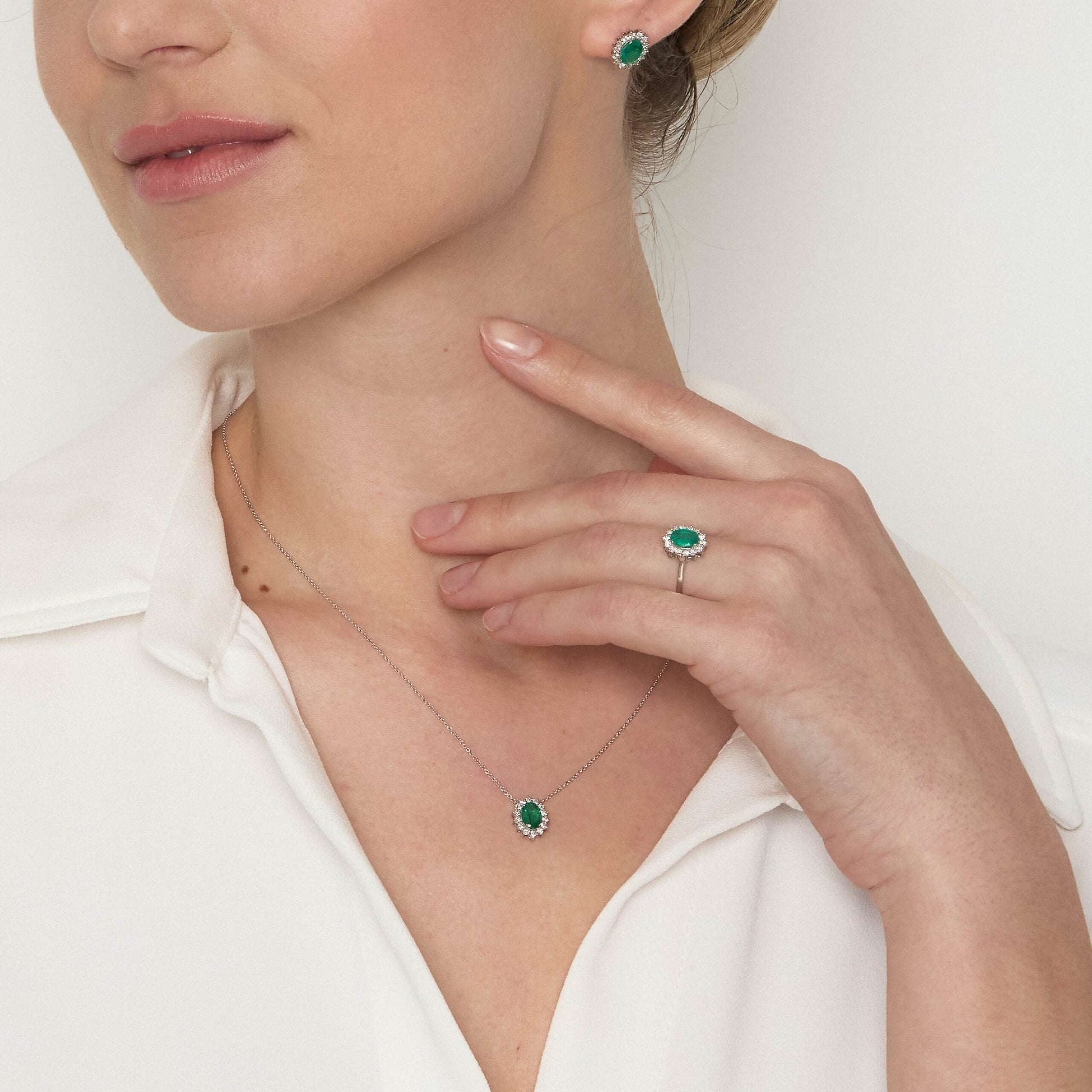 Diamonds | Pendente in oro, diamanti e smeraldo
